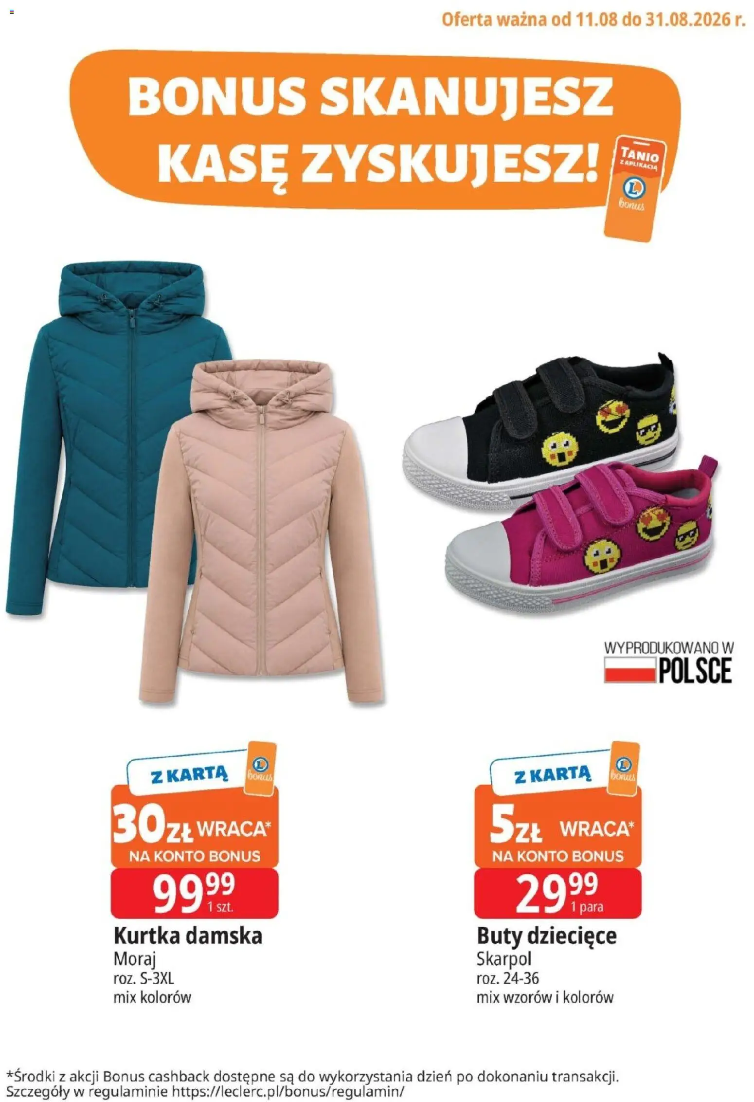 E.Leclerc gazetka - Kupony dodatkowe od 11.08.2026 | Strona: 4 | Produkty: Karta, Kurtka, Buty