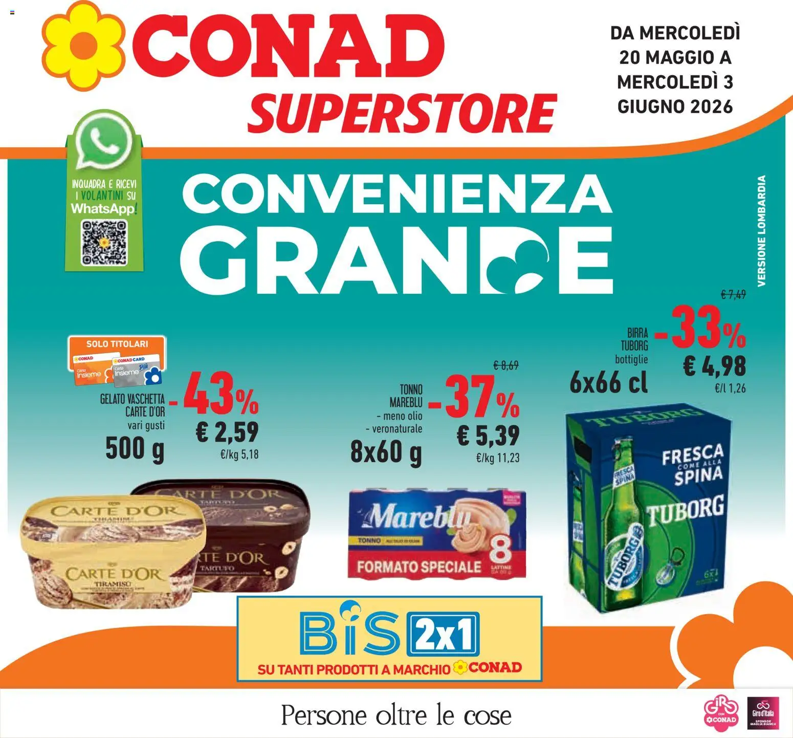 Volantino Conad del 20.05.2026 | Pagina: 1 | Prodotti: Tè, Gelato, Olio, Tonno