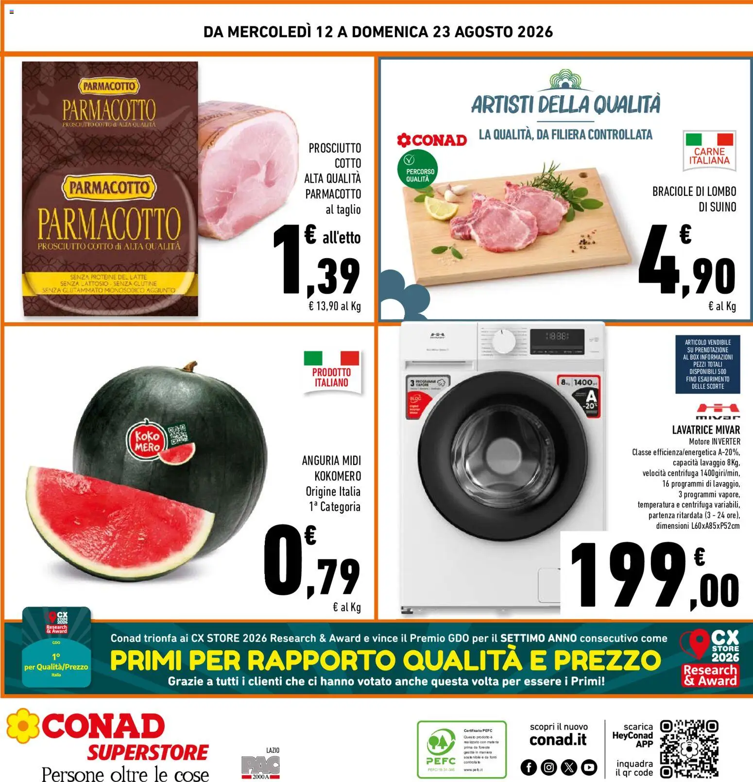 Volantino Conad del 12/08/2026 | Pagina: 32 | Prodotti: Tè, Suino, Latte senza lattosio, Carne