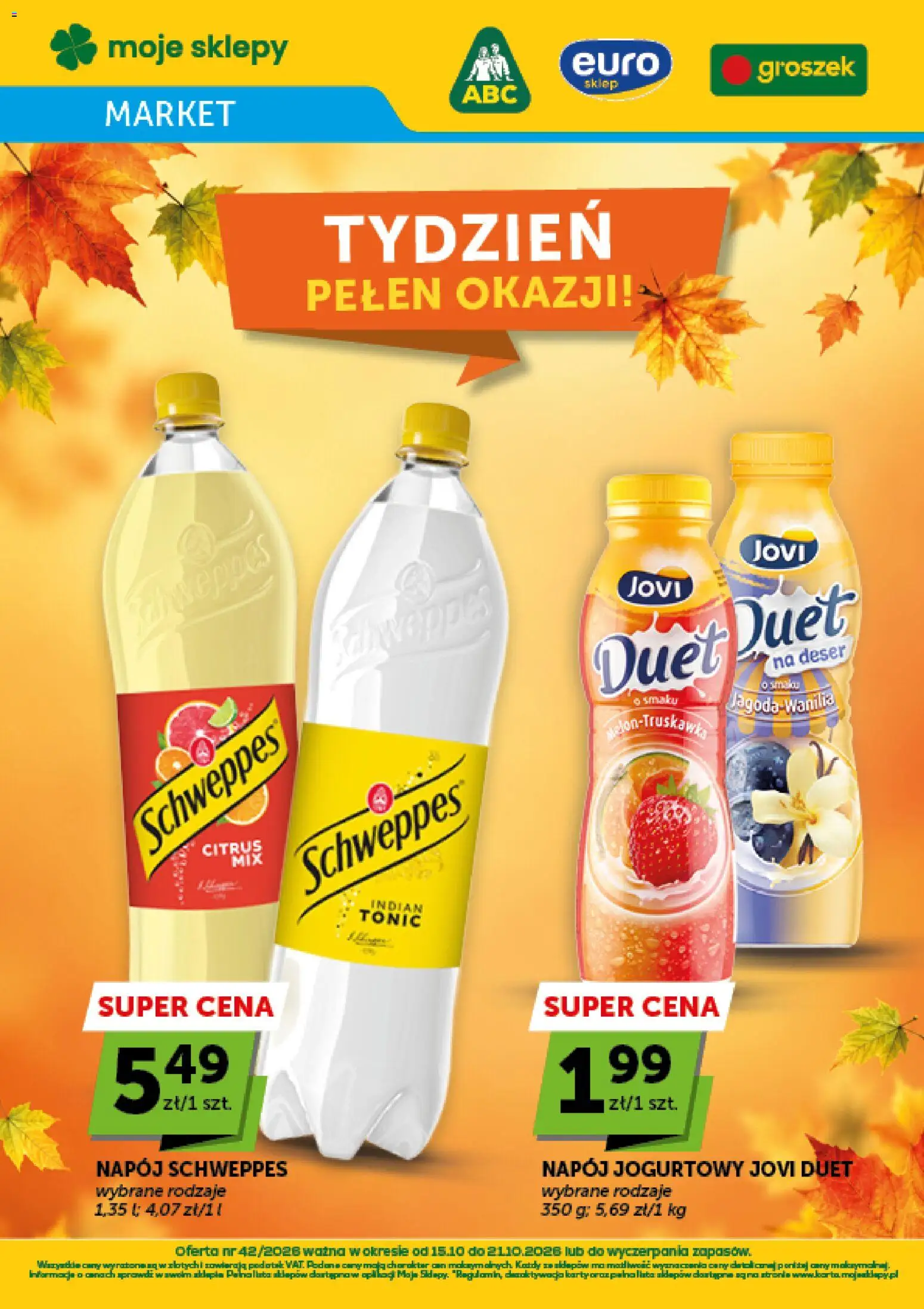Euro Sklep gazetka - Market od 15.10.2026 | Strona: 1 | Produkty: Groszek, Deser, Tonic, Wanilia