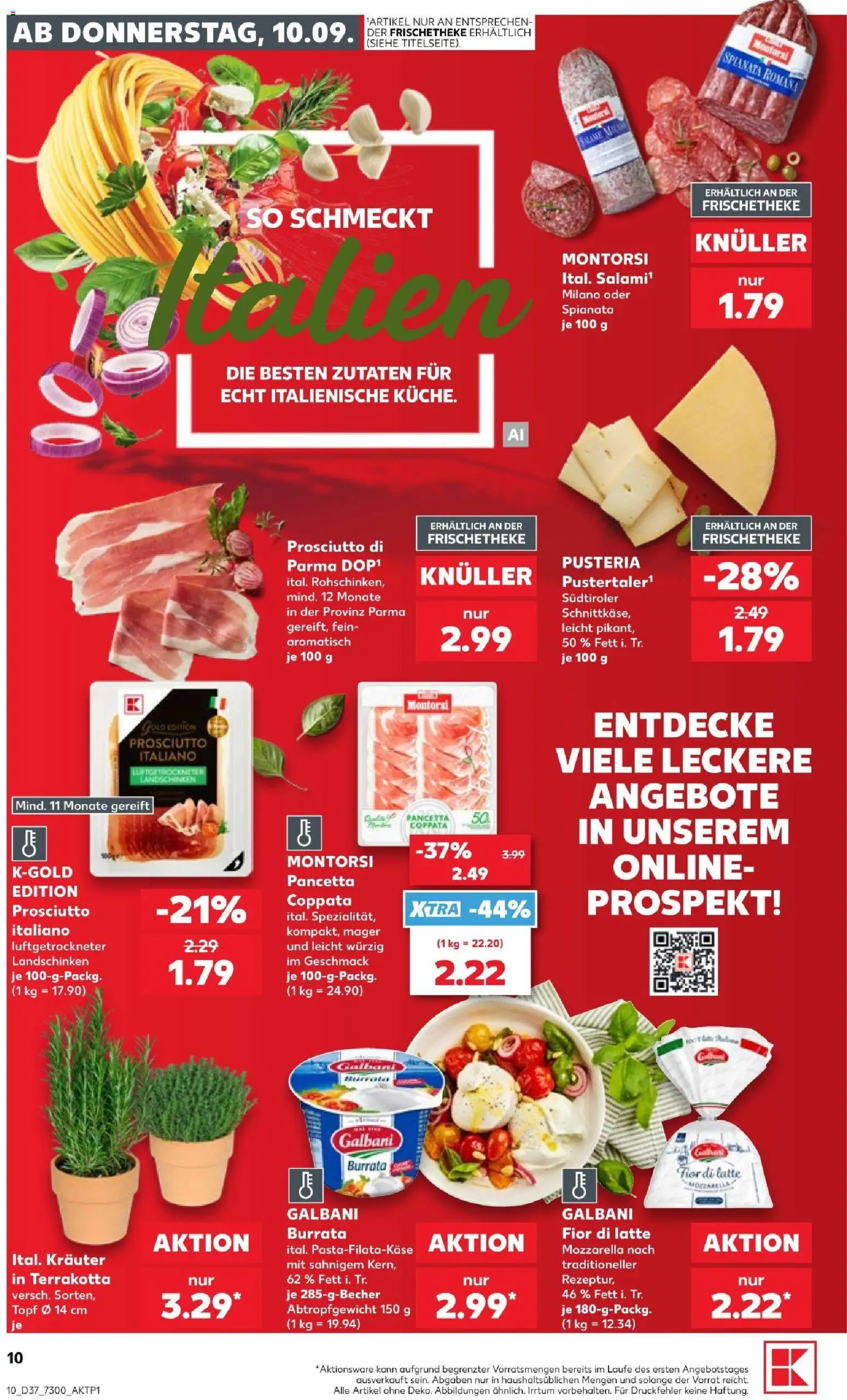 Kaufland Prospekt – gültig ab 10.09.2026 | Seite: 10 | Produkte: Mozzarella, Burrata