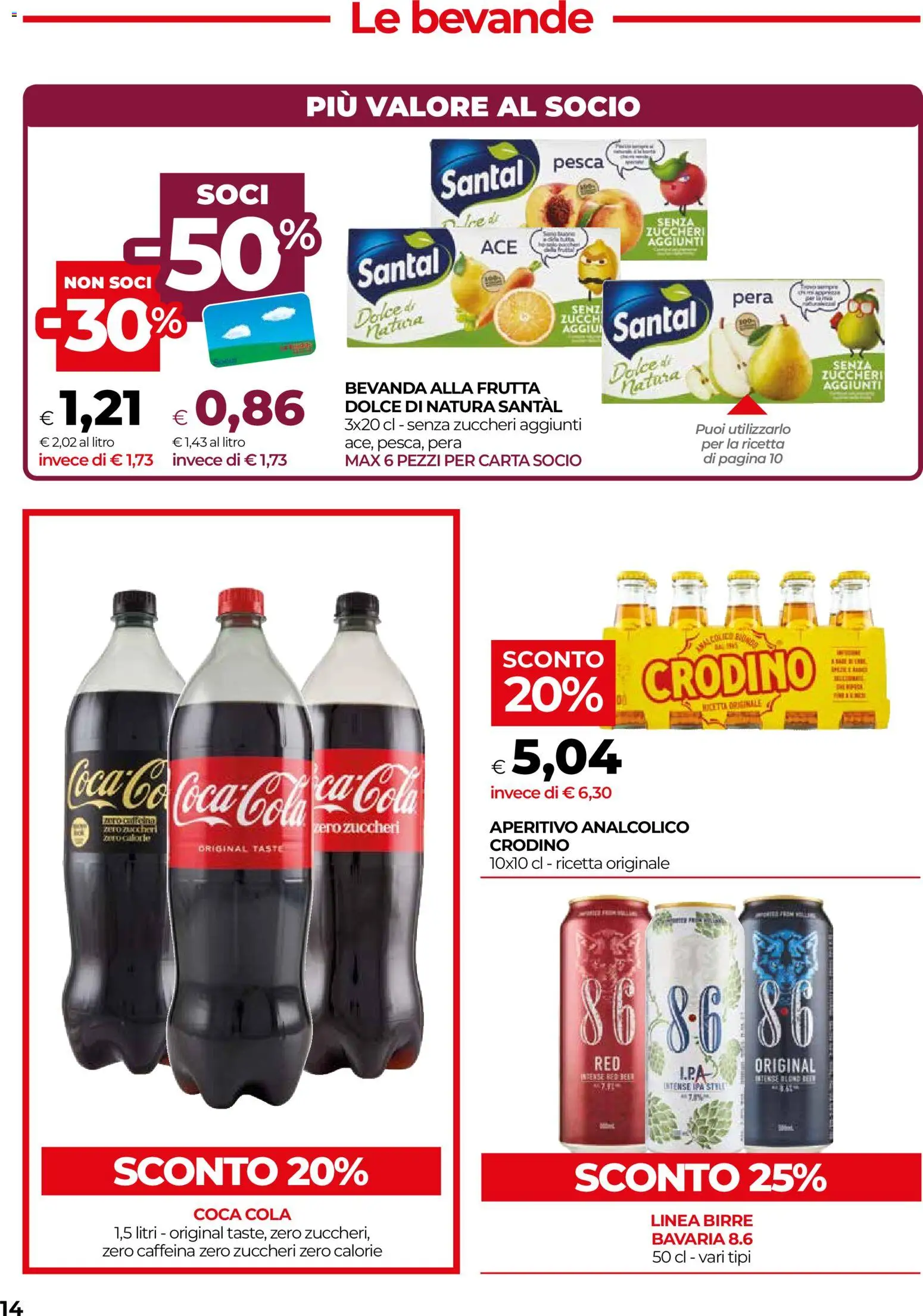 Volantino COOP del 03/09/2026 | Pagina: 14 | Prodotti: Bevande, Pesca, Pera, Aperitivo