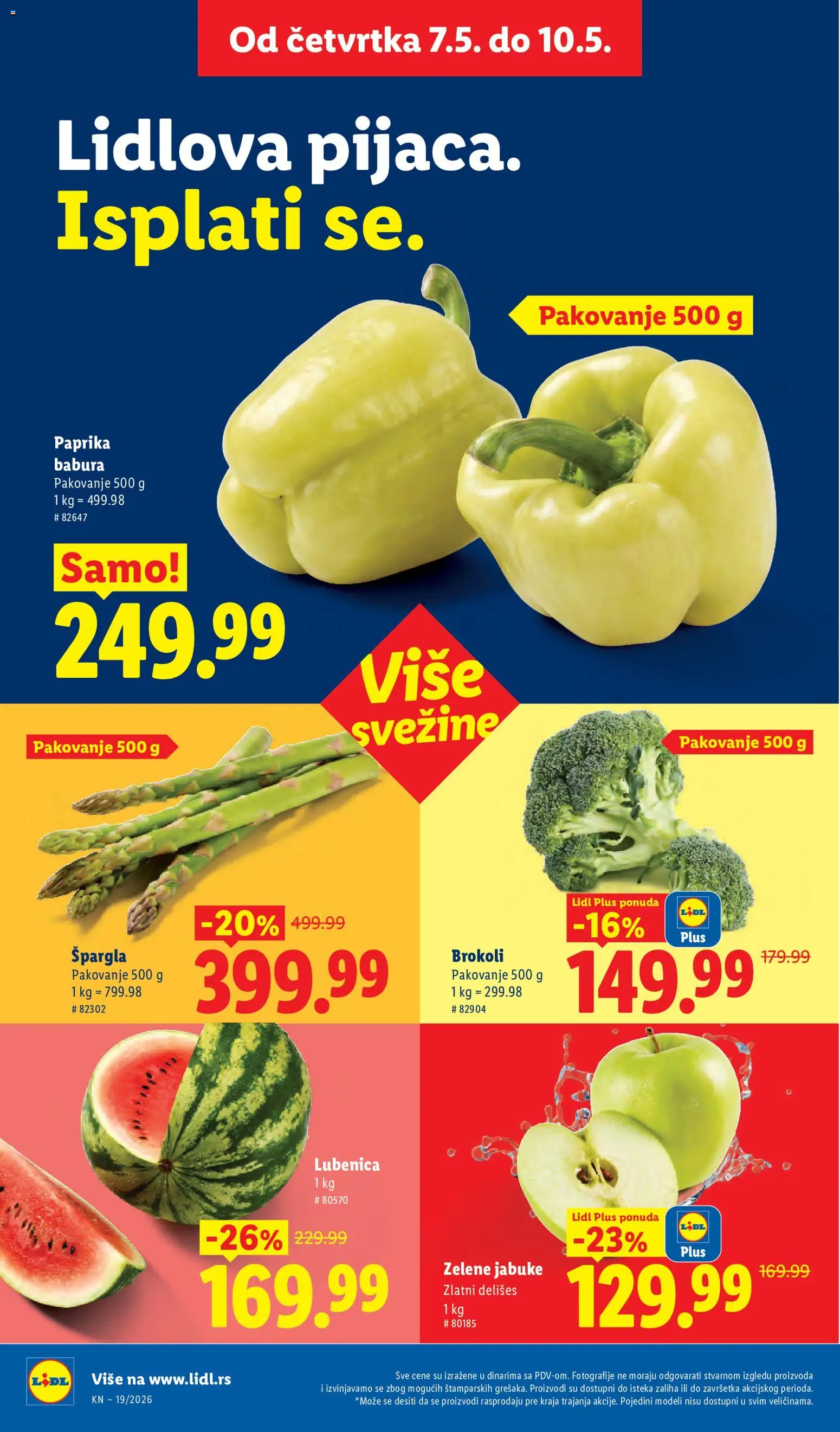 Lidl katalog - važi od 07.05.2026 | Strana: 16 | Proizvode: Paprika, Lubenica, Jabuke, Paprika babura