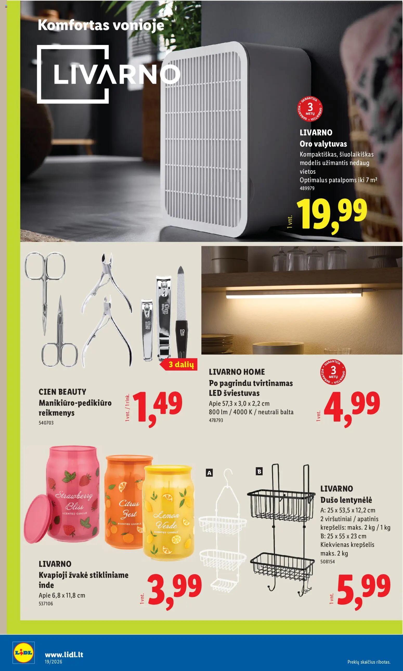 LIDL akcijos nuo 04.05.2026 | Puslapis: 6 | Prekių: Oro valytuvas, Krepšelis