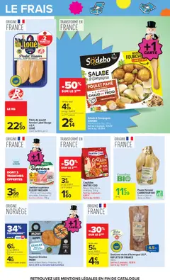 Carrefour - Prévisualisation de Salade & Compagnie SODDEBO, Poulet pané ou Oslo, 320 g. Soit les 2 produits : 6,43 € Soit le kg : 10,05 € valide à partir de 15/09/2026 | Page: 49