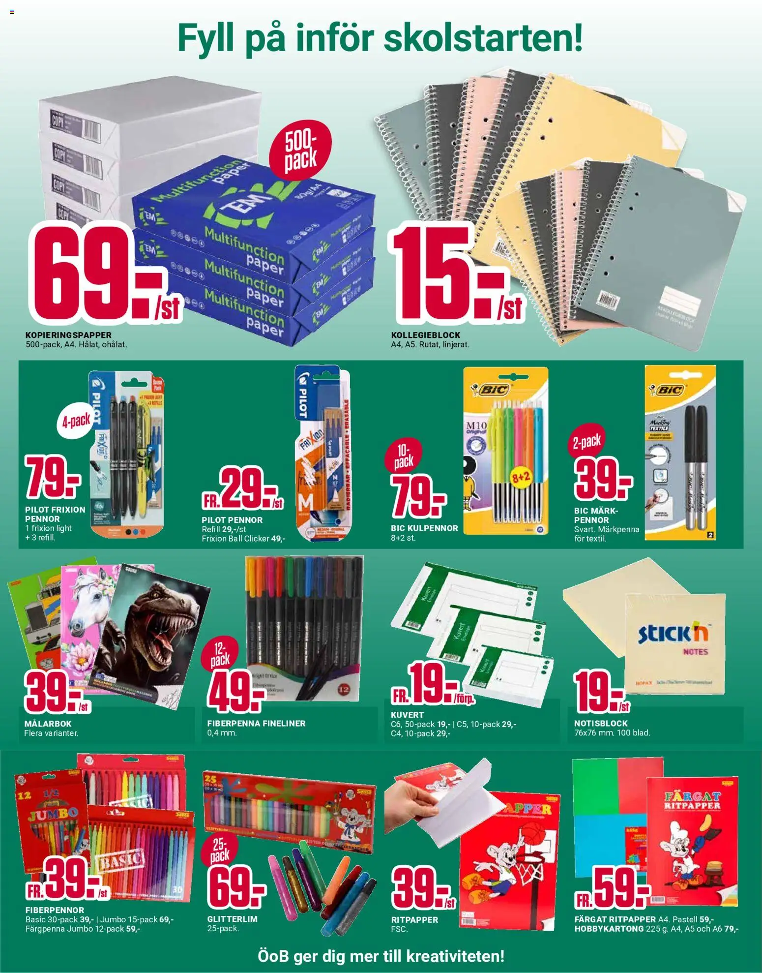 ÖoB reklamblad aktuell från 10/08/2026 | Sida: 9 | Produkter: Kopieringspapper, Kuvert