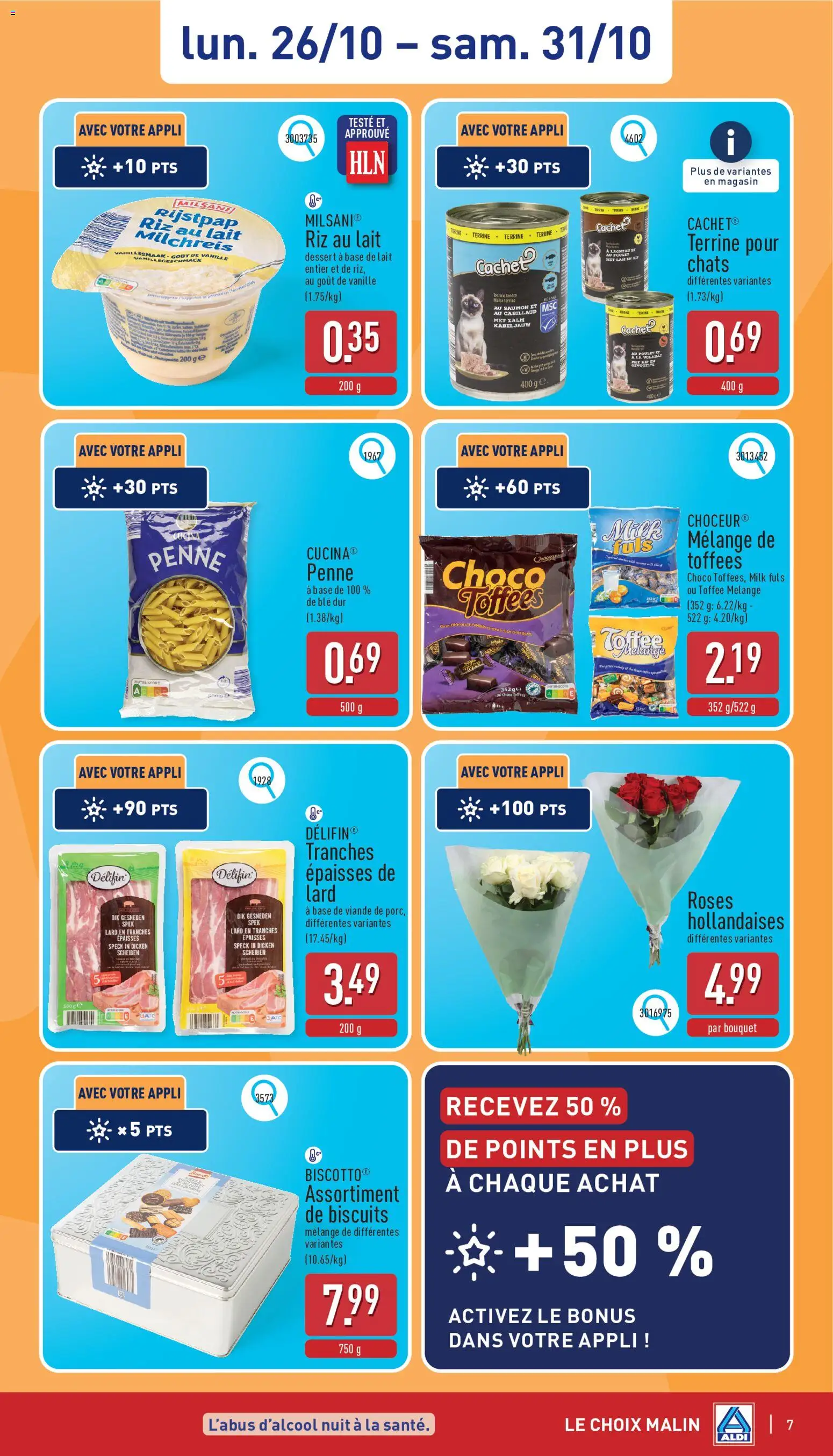 {H1} | Pagina: 7 | Producten: Zalm, Bacon, Pasta, Dessert