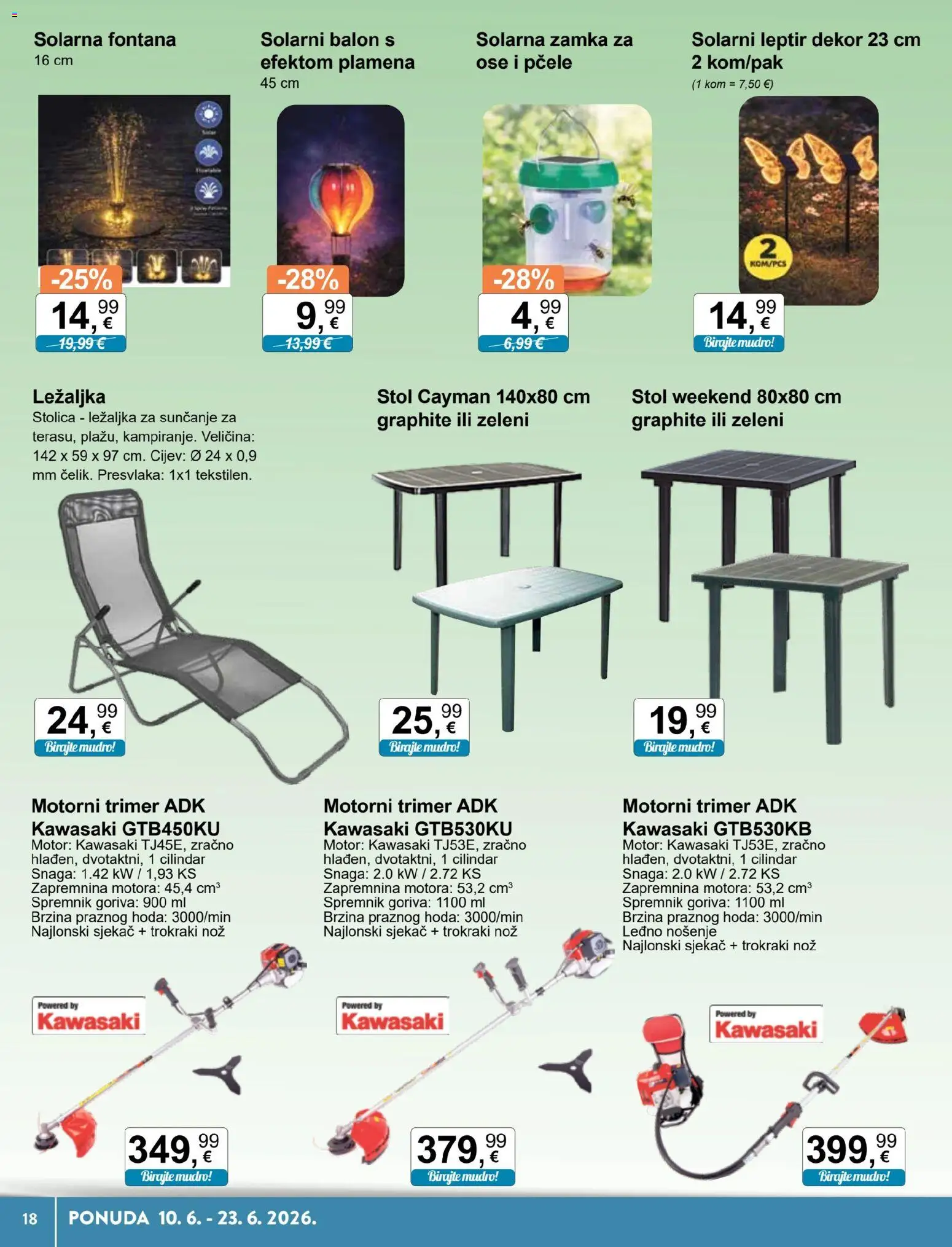 KTC katalog | vrijedi od 10.06.2026 | Stranica: 18 | Proizvodi: Ležaljka, Stol, Nož, Trimer