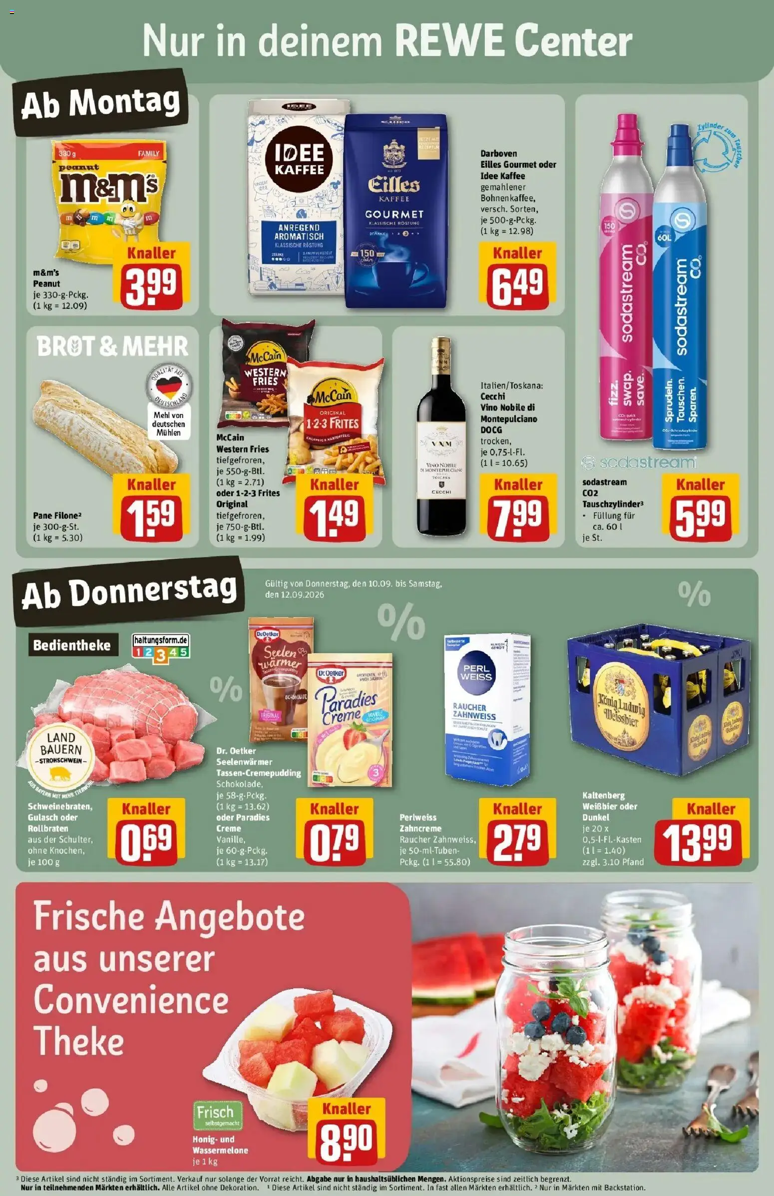 REWE Prospekt ab 07.09.2026 zum Blättern » Angebote | Seite: 3 | Produkte: Gemahlener Kaffee, Pane, McCain, Sodastream