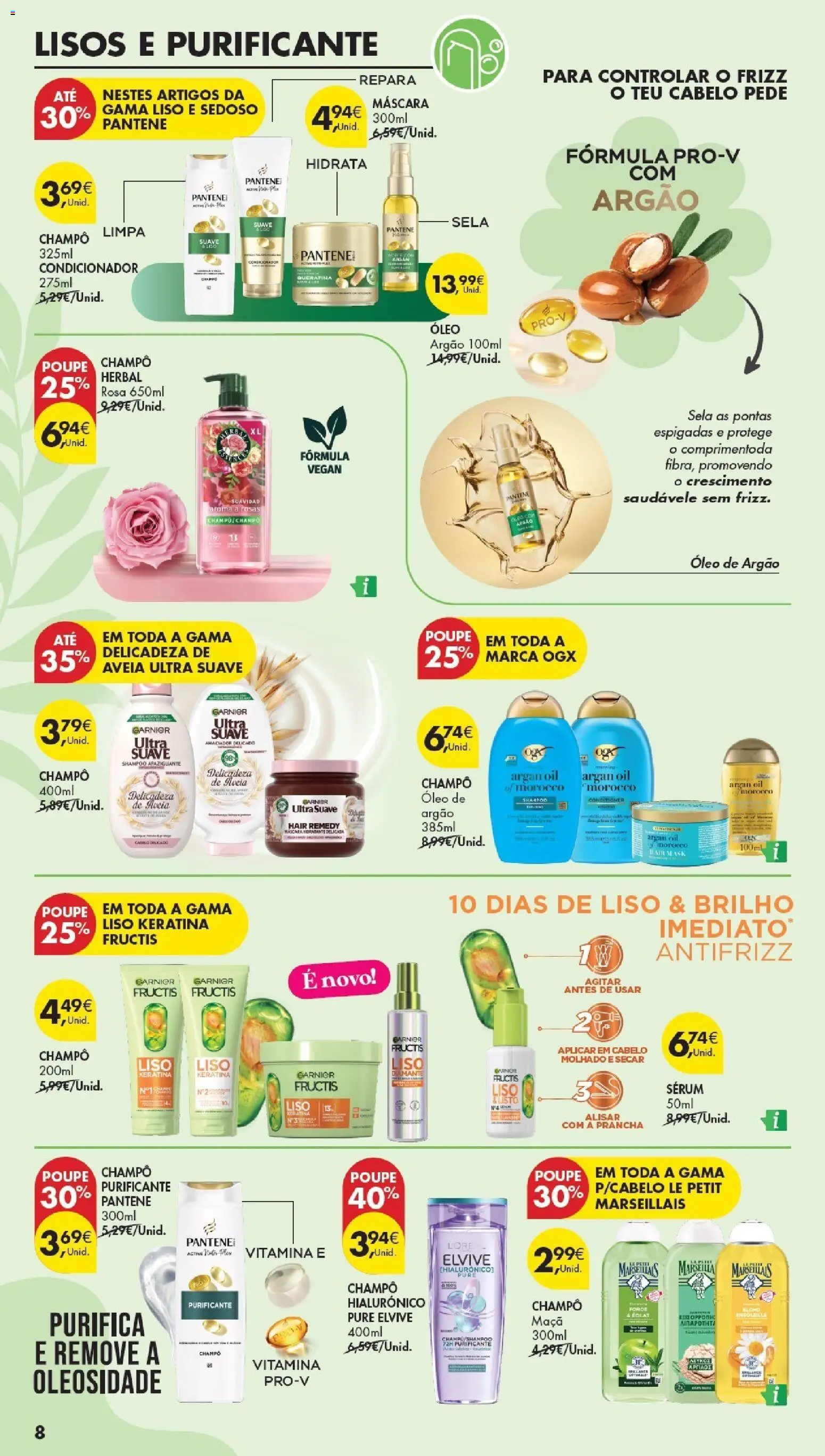 Pingo Doce Especial Cabelos │ válido de 21.04.2026 | Página: 8 | Produtos: Aveia, Shampoo, Condicionador, Prancha