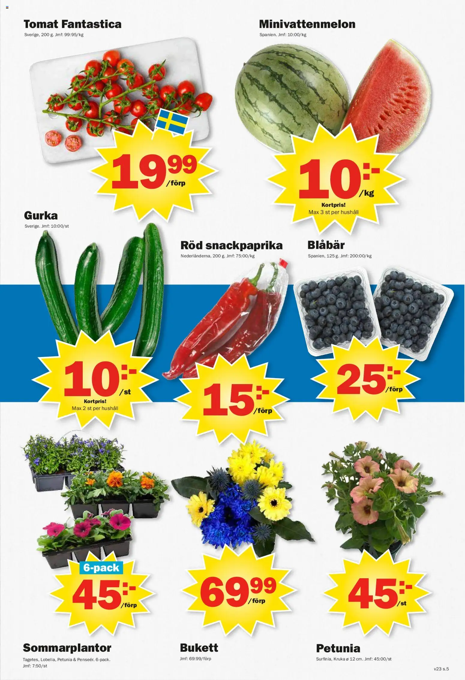 Pekås reklamblad aktuell från 01.06.2026 | Sida: 5 | Produkter: Kruka, Blåbär, Gurka
