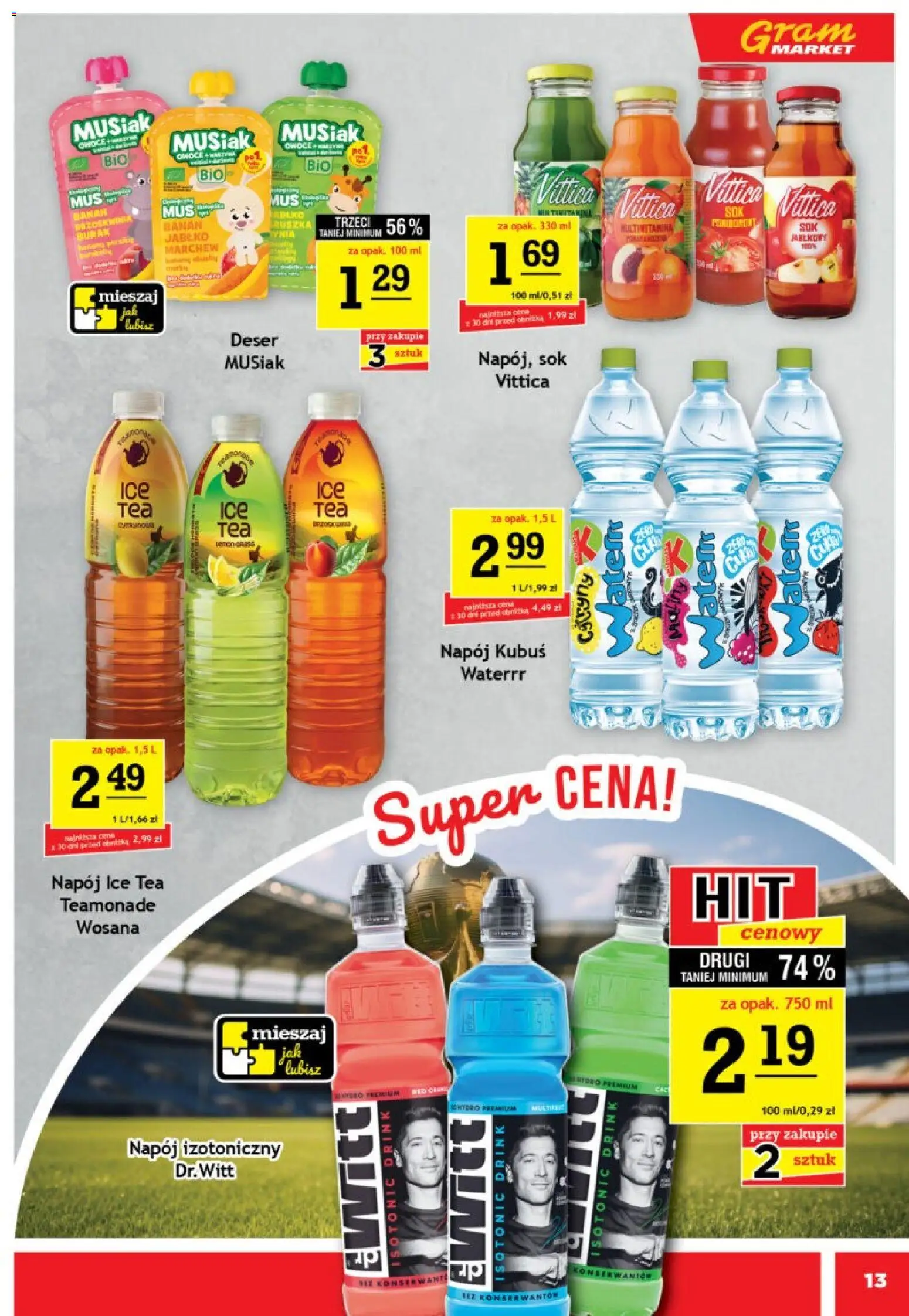 Gram Market gazetka od 10.06.2026 | Strona: 13 | Produkty: Ice Tea, Sok, Banan, Owoce