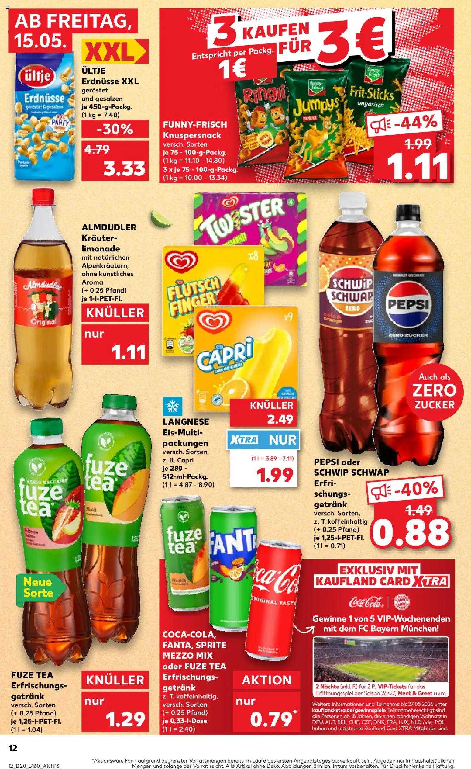 Kaufland Prospekt Berlin	 – gültig ab 15.05.2026 | Seite: 12 | Produkte: Ultje erdnusse, Schwip schwap, Zucker, Pepsi