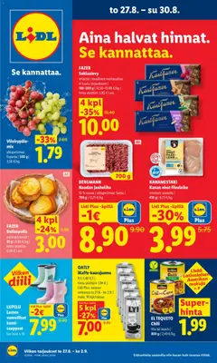 Lidl-mainoslehti voimassa 27/08/2026 alkaen