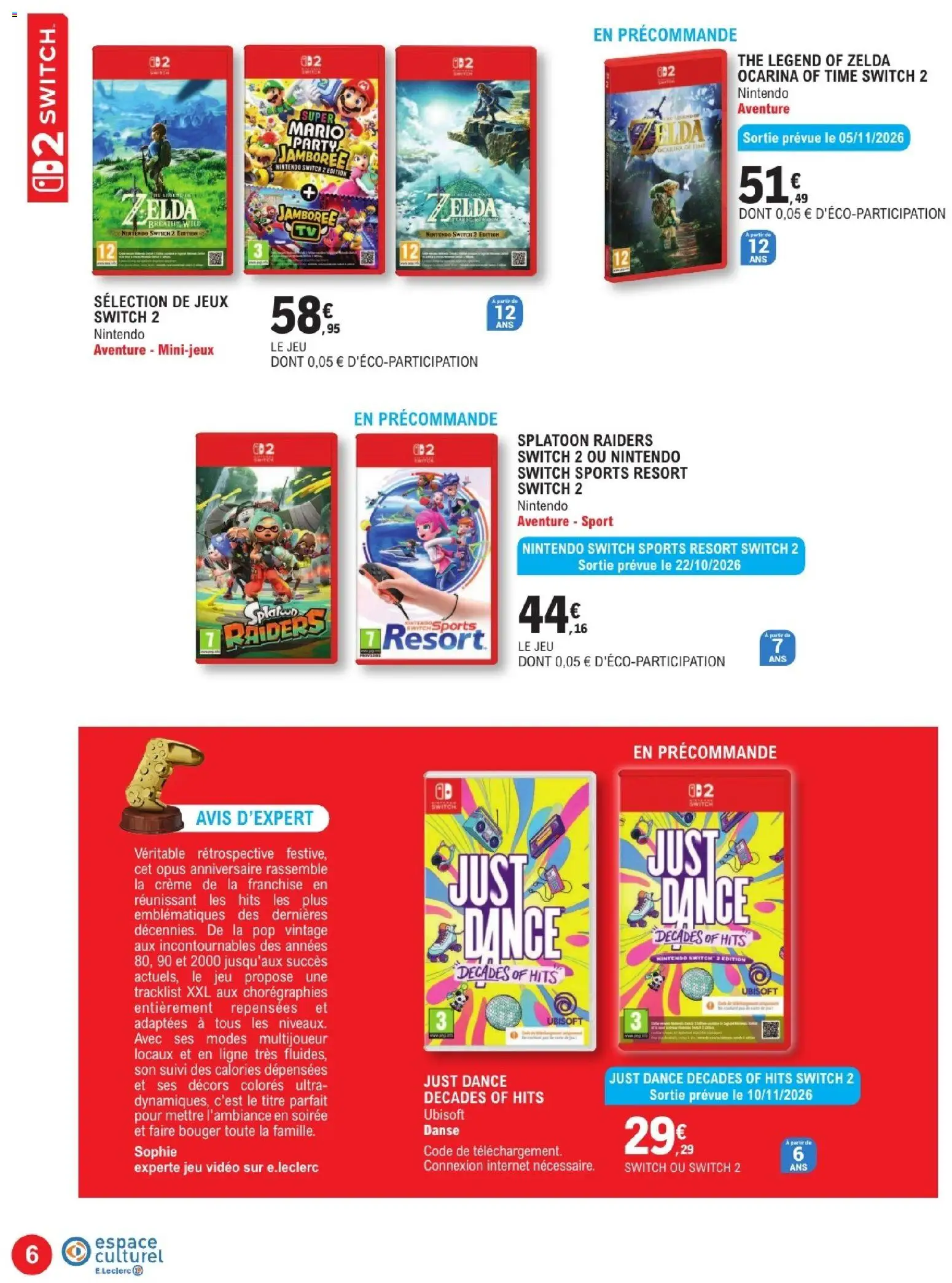 {H1} | Page: 6 | Produits: Anniversaire, Nintendo Switch, Jeux, Crème