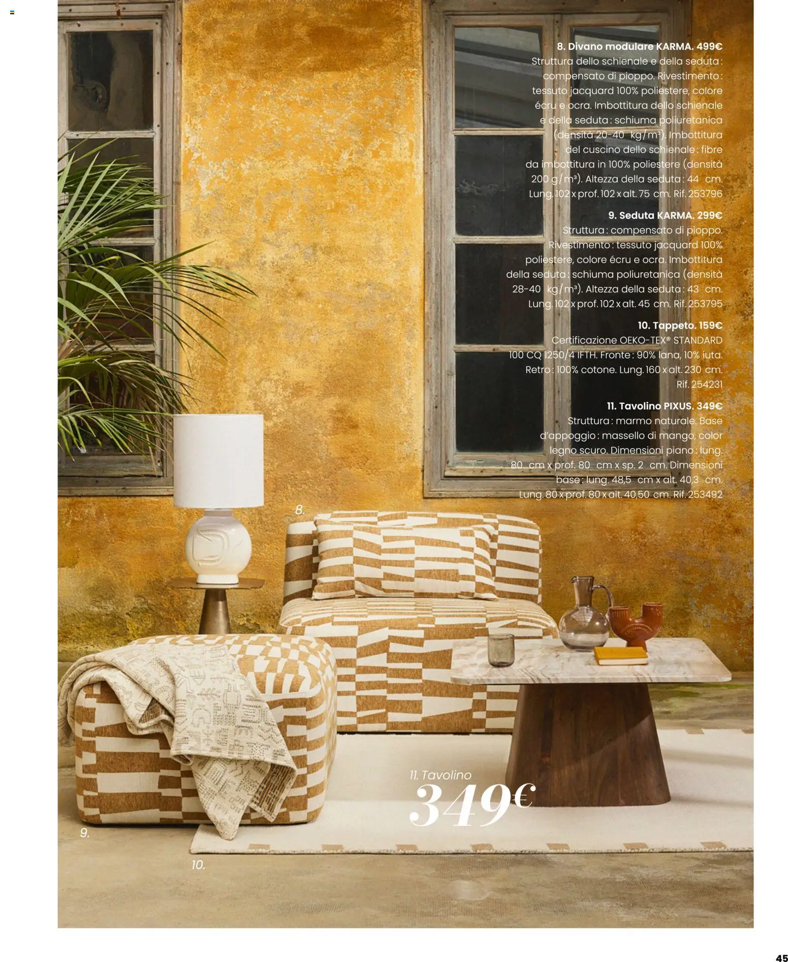 Volantino Maisons du Monde del 23/09/2026 | Pagina: 45 | Prodotti: Tavolino, Schiuma, Cuscino, Divano