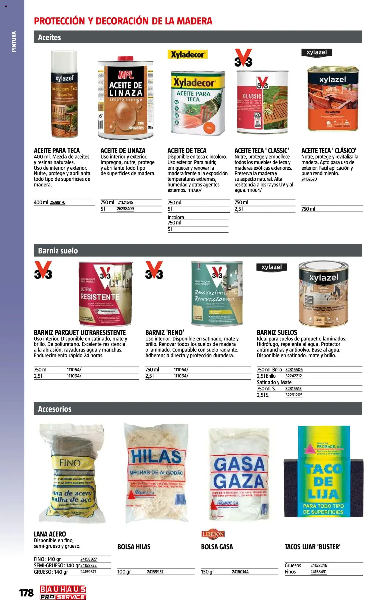 Bauhaus ProService │ válido desde el 11/05/2026 | Página: 178 | Productos: Aceite, Muebles, Bolsa, Agua