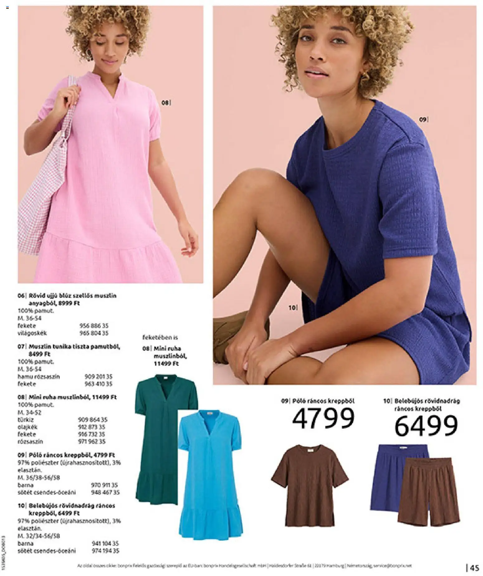 Bonprix akciós ujság - amely érvényes a következő dátumtól: 19.05.2026 | Oldal: 47 | Termékek: Tunika, Ruha, Blúz, Rövidnadrág