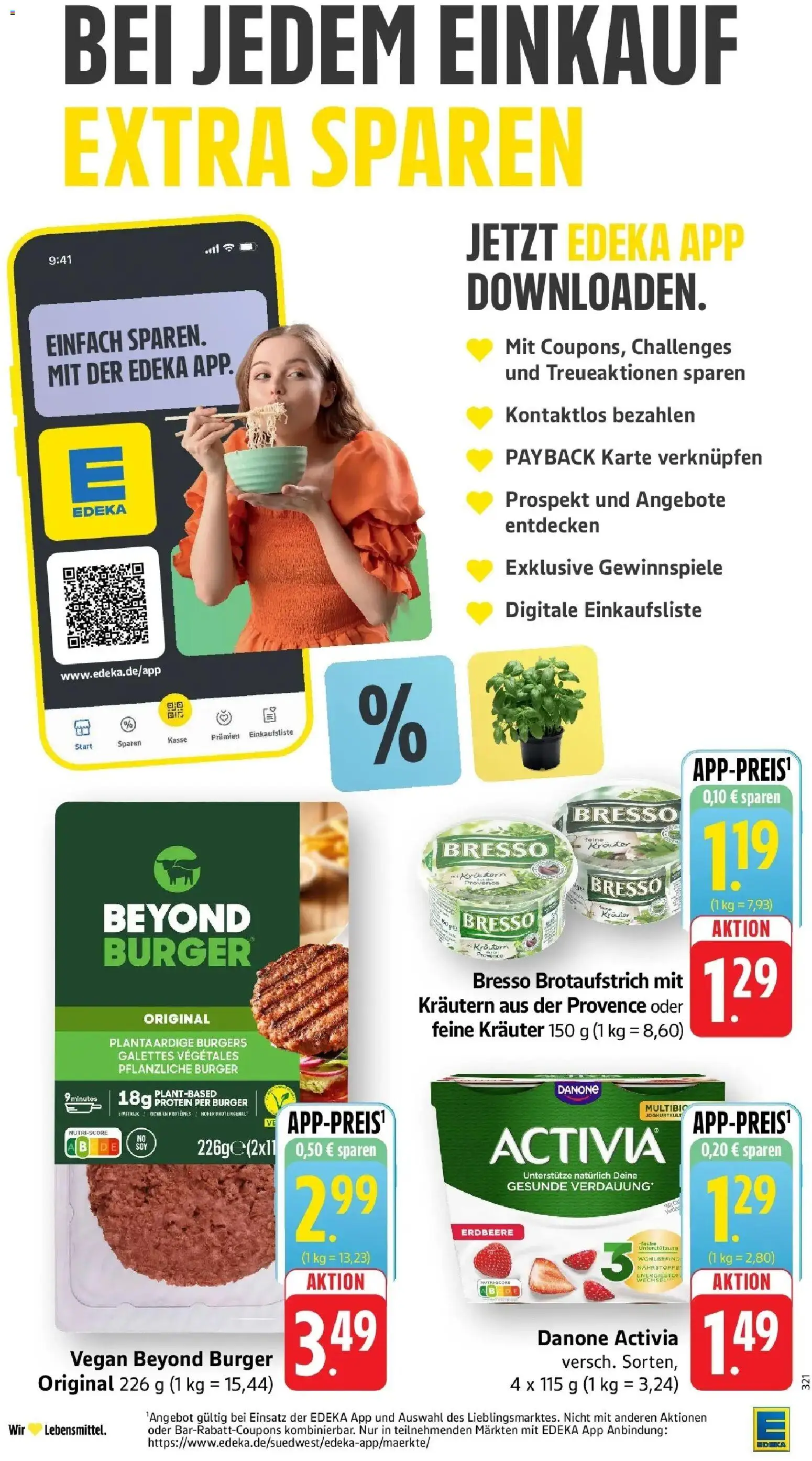 Edeka prospekt Piesport – gültig ab 22.06.2026 | Seite: 12 | Produkte: Activia, Danone activia, Burger, Bresso