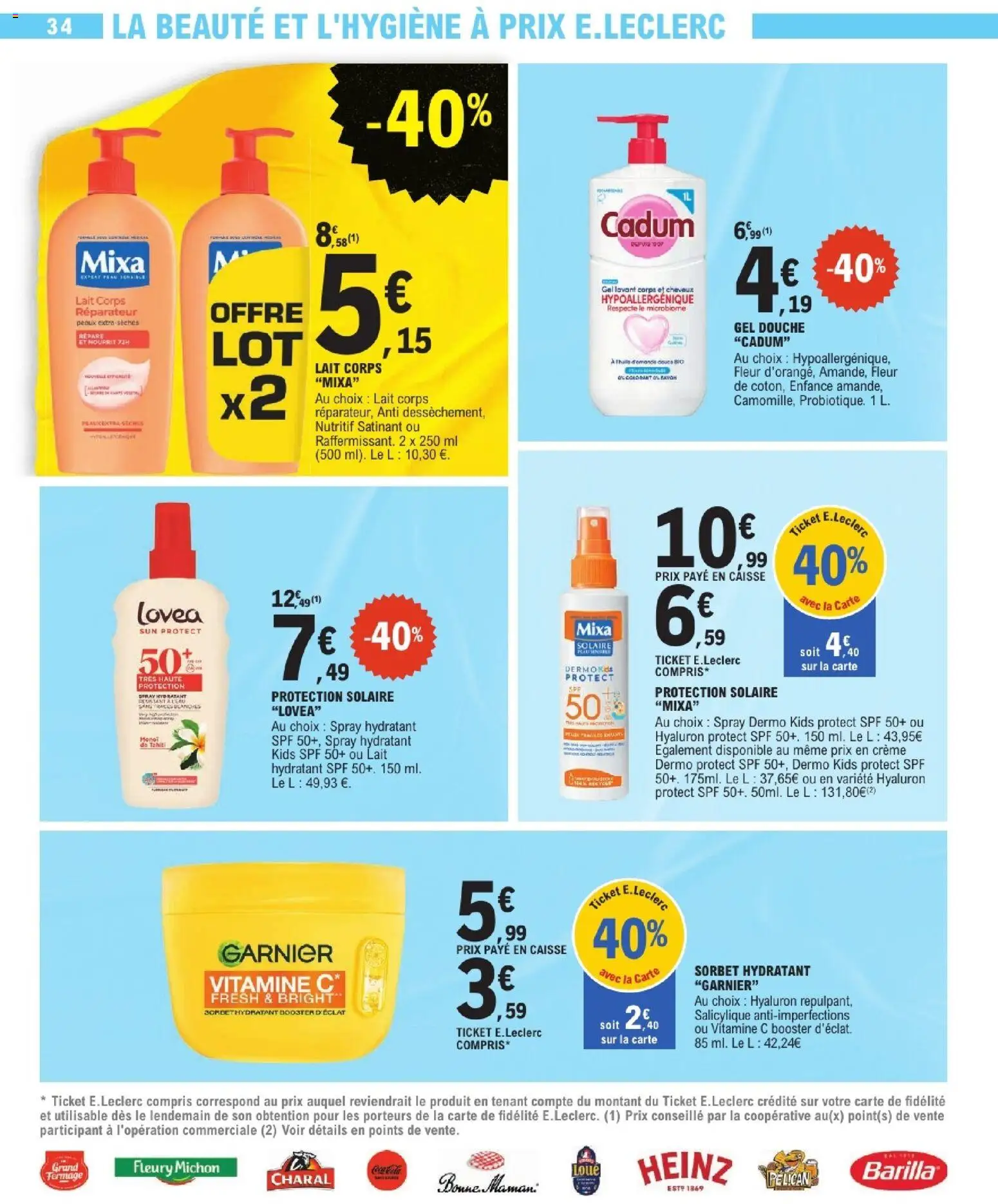 {H1} | Page: 34 | Produits: Body, Gel douche, Douche, Lait