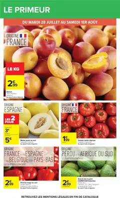 Carrefour - Prévisualisation de Avocat mûr à point CARREFOUR Sélection, Variété Hass. Calibre 16 227 - 274 g. La barquette de 2 fruits. valide à partir de 28/07/2026 | Page: 36 | Produits: Abricot, Avocat, Melon, Poivron