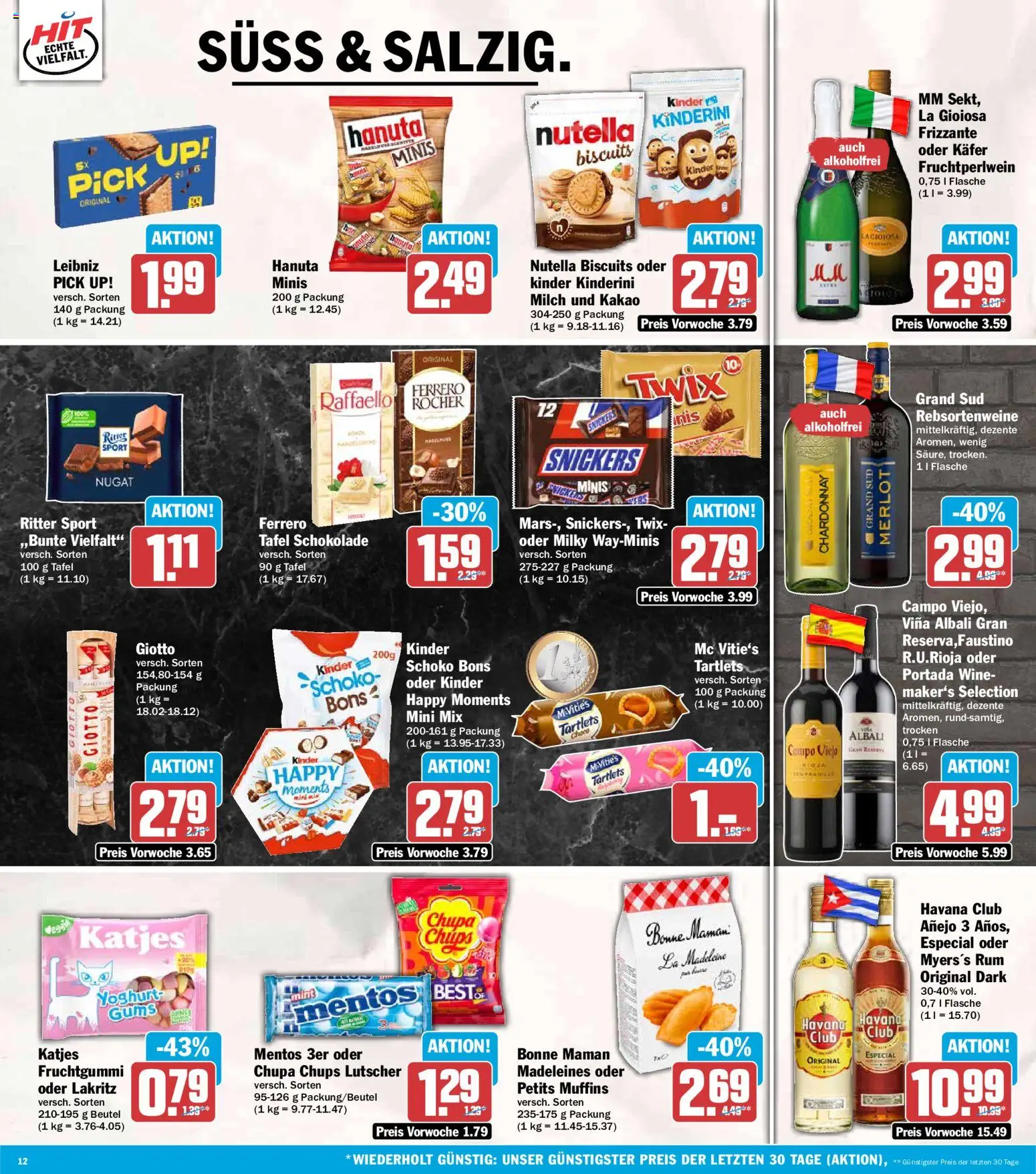 HIT Prospekt – gültig ab 27.07.2026 | Seite: 12 | Produkte: Rum, Ritter sport, Snickers, Bonne maman