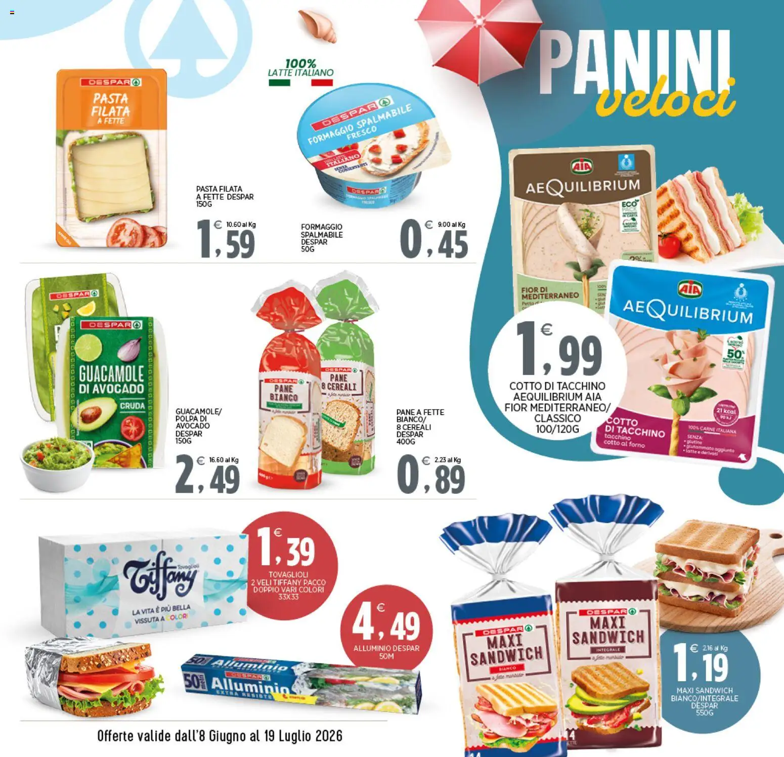 Volantino Interspar del 08.06.2026 | Pagina: 5 | Prodotti: Avocado, Tacchino, Latte, Pasta