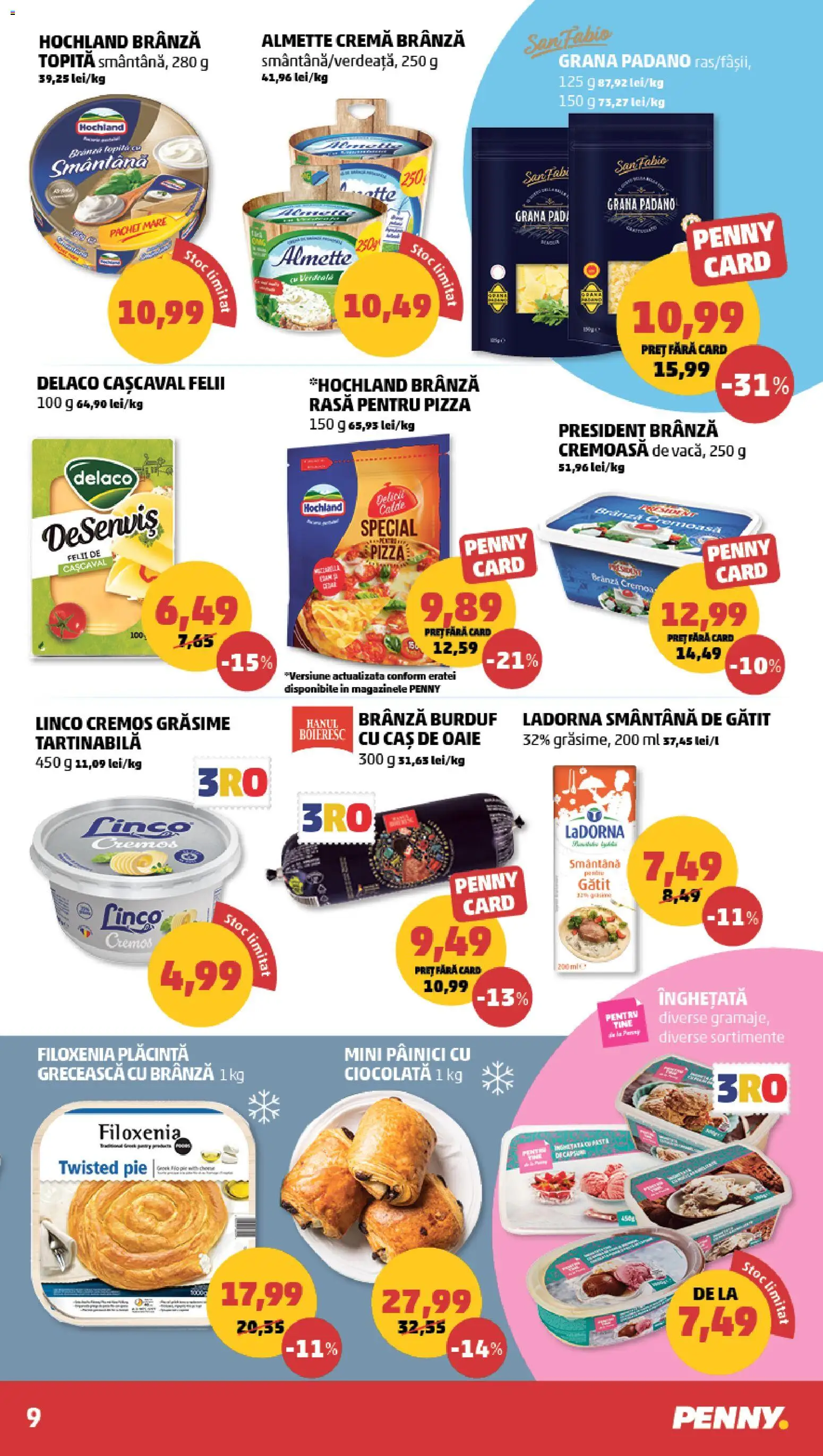 Noul catalog PENNY – valabil de la 25.03.2026 | Pagină: 9 | Produse: Cremă, Pizza, Smântână, Înghețată