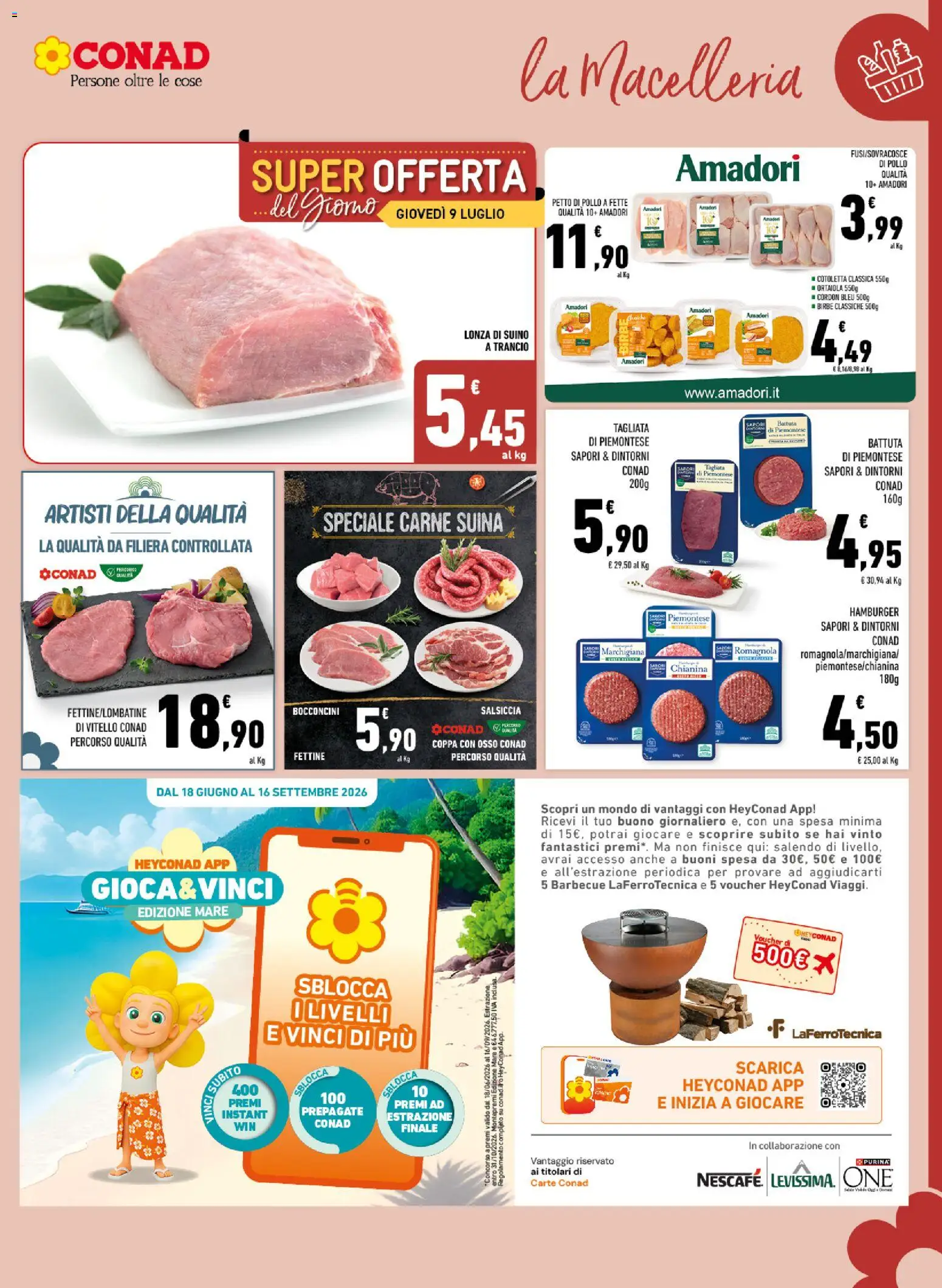 Volantino Conad del 01/07/2026 | Pagina: 3 | Prodotti: Pollo, Suino, Vitello, Hamburger