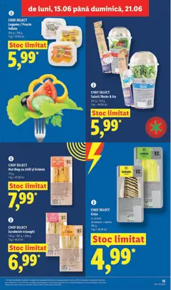 Ofertele Lidl valabile de la 15.06.2026 | Pagină: 15 | Produse: Salată, Shake, Fructe, Lămâie