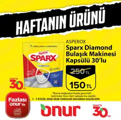 01 Eylül 2026 tarihinden itibaren geçerli olan Onur Market kataloğu önizlemesi