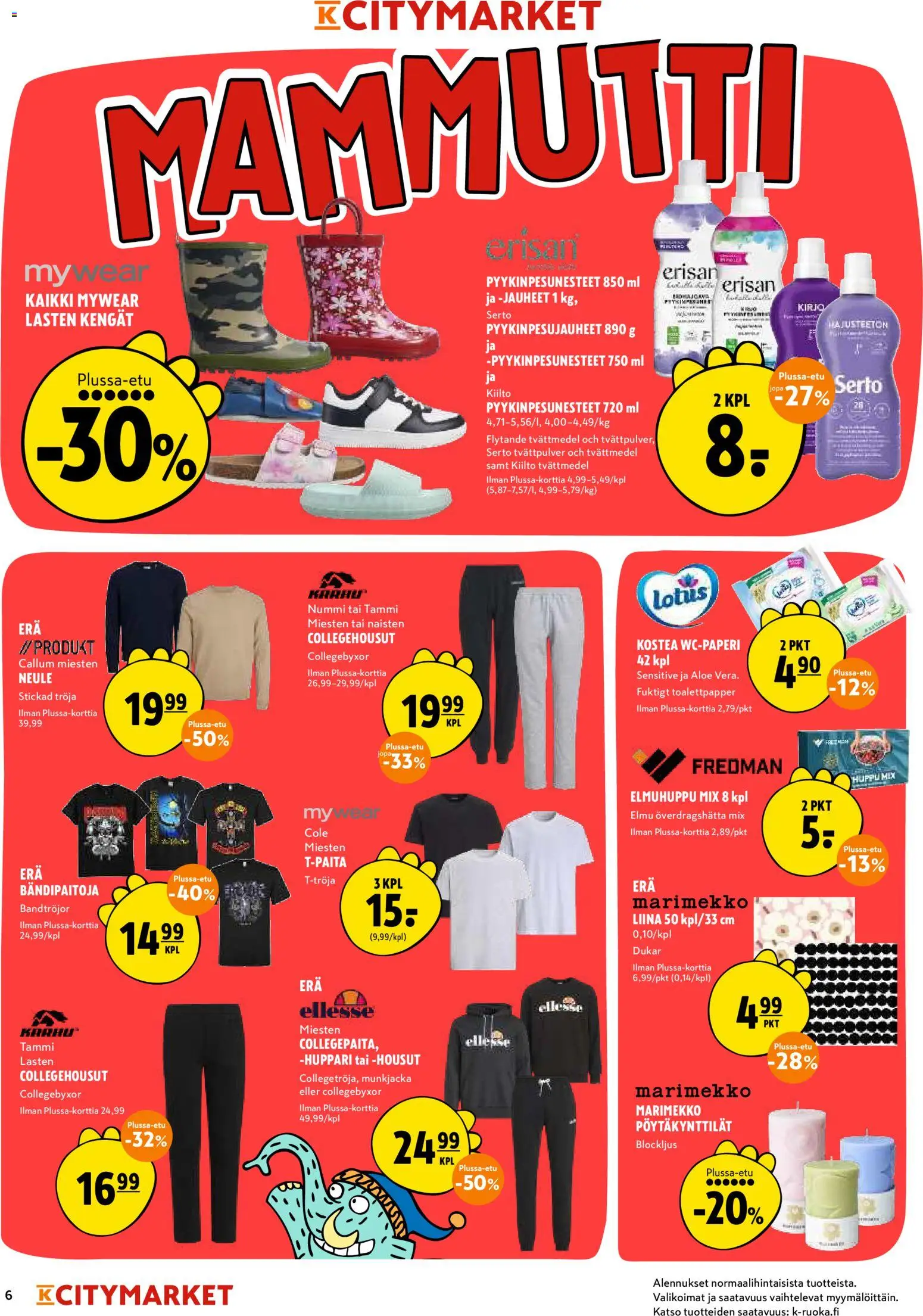 K-Citymarket tarjoukset – voimassa 13/08/2026 alkaen | Sivu: 6 | Tuotteet: Lotus, Huppari, Housut, Neule