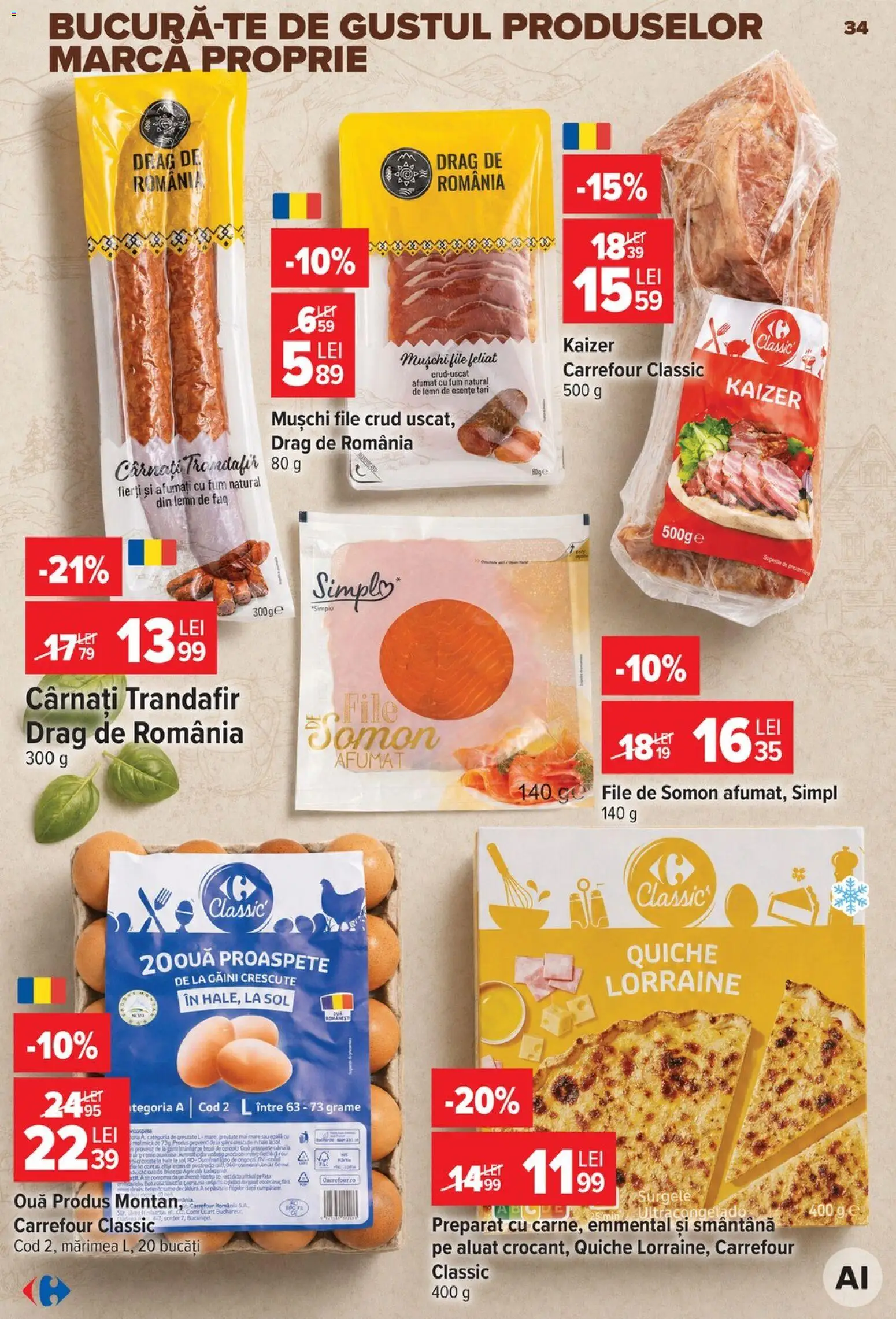 Noul catalog Carrefour – valabil de la 12.08.2026 | Pagină: 35 | Produse: Carrefour Classic, Trandafir, Aluat, Cârnați