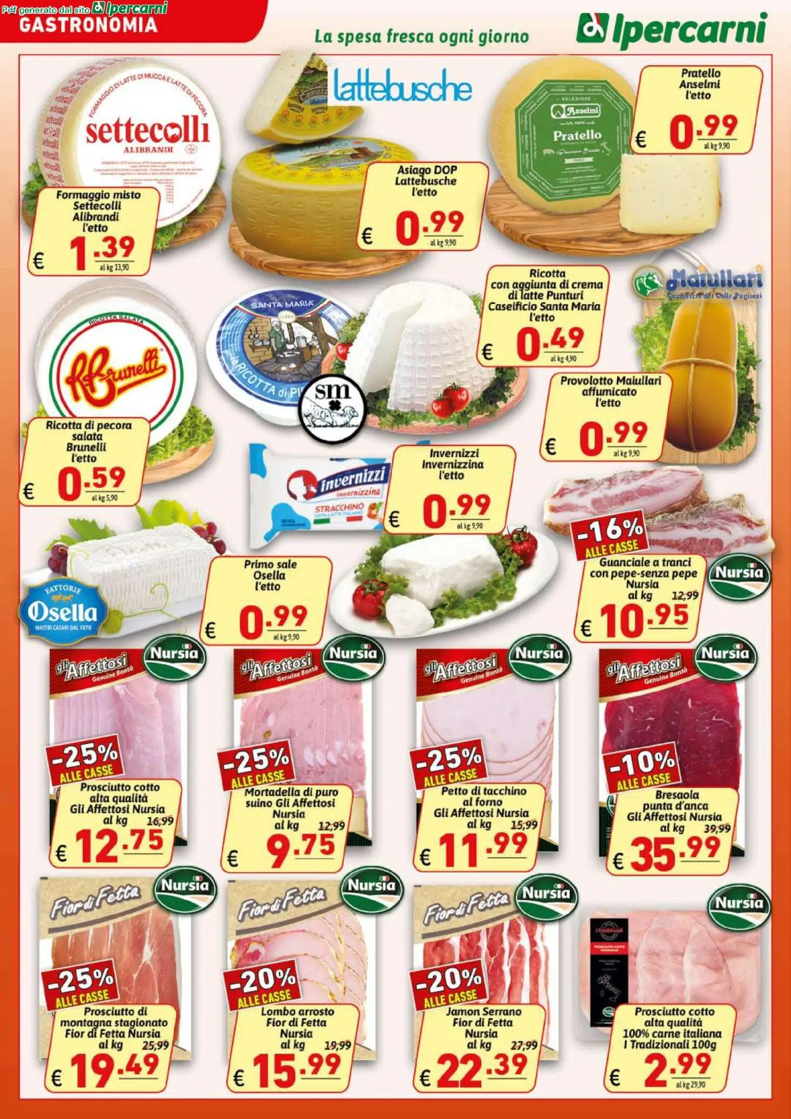 Volantino Ipercarni del 21/08/2026 | Pagina: 6 | Prodotti: Tacchino, Latte, Formaggio, Carne
