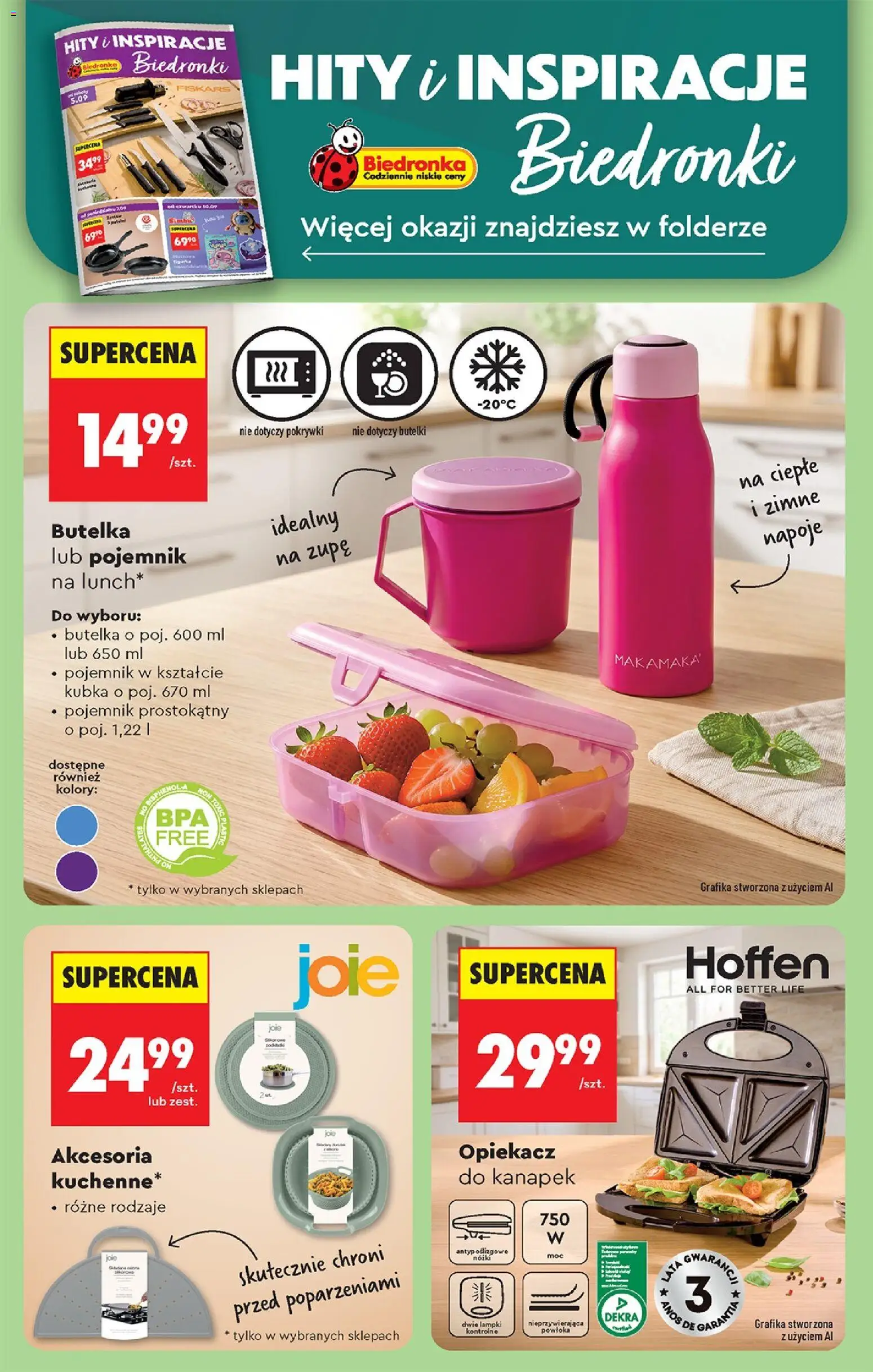 Biedronka gazetka od czwartku od 10.09.2026 | Strona: 90 | Produkty: Napoje, Opiekacz, Sandwich, Opiekacz do kanapek