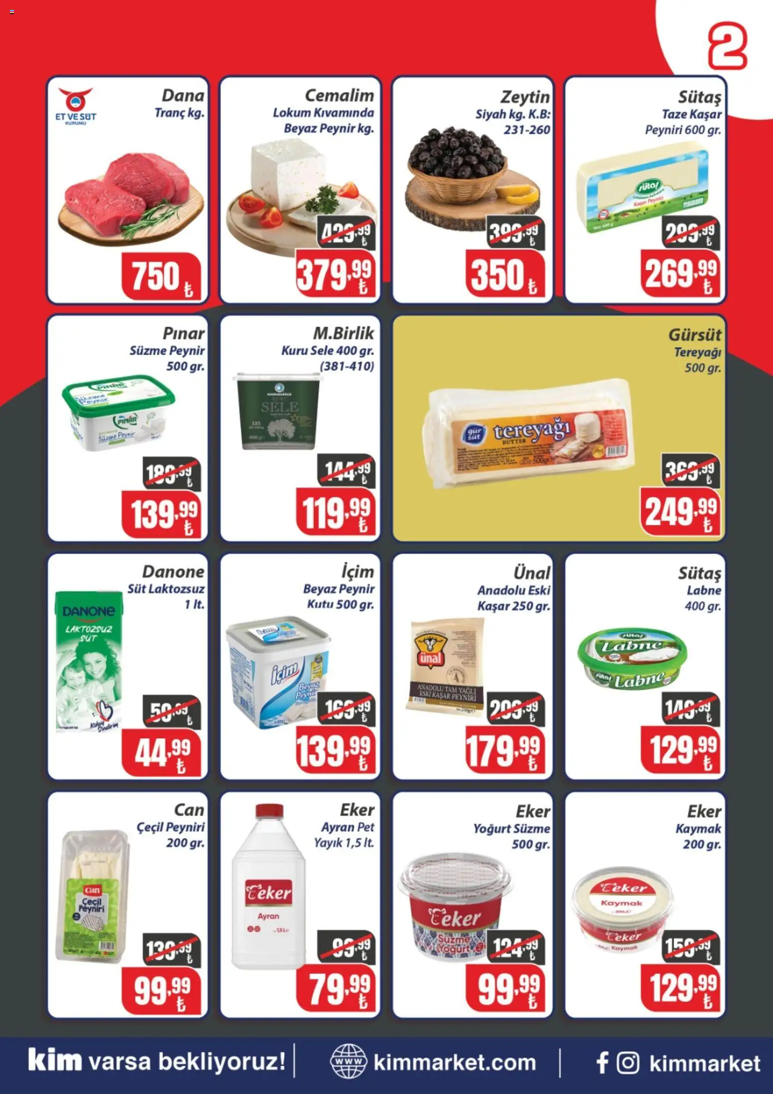 Kim Market Katalog - Marmara Insert - 20 Temmuz 2026 tarihinden itibaren geçerlidir | Sayfa: 2 | Ürünler: Tereyağı, Peynir, Yoğurt, Zeytin