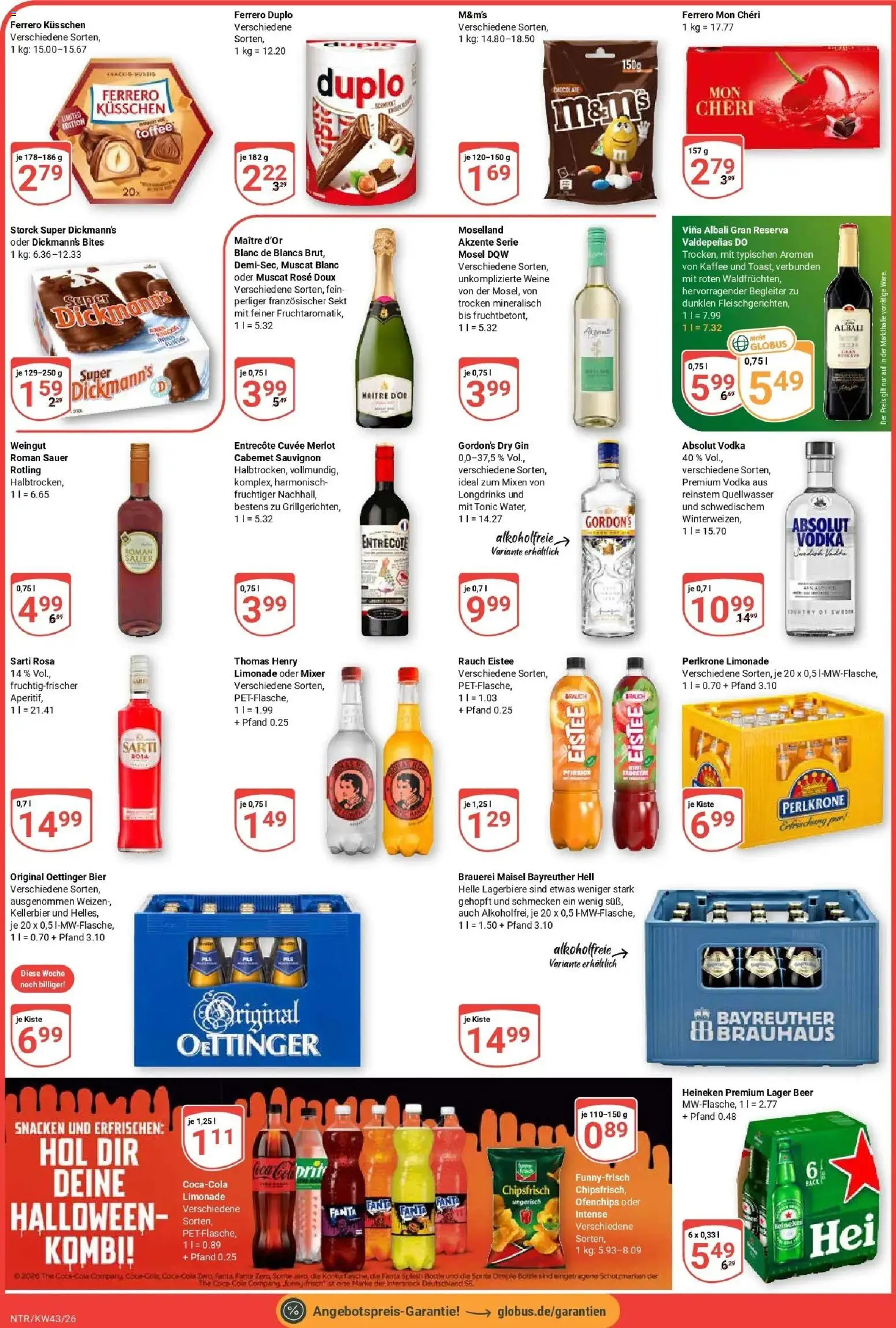 Globus Prospekt Neutraubling (ab 19.10.2026) » Angebote online | Seite: 3 | Produkte: Ferrero duplo, Sekt, Merlot, Limonade