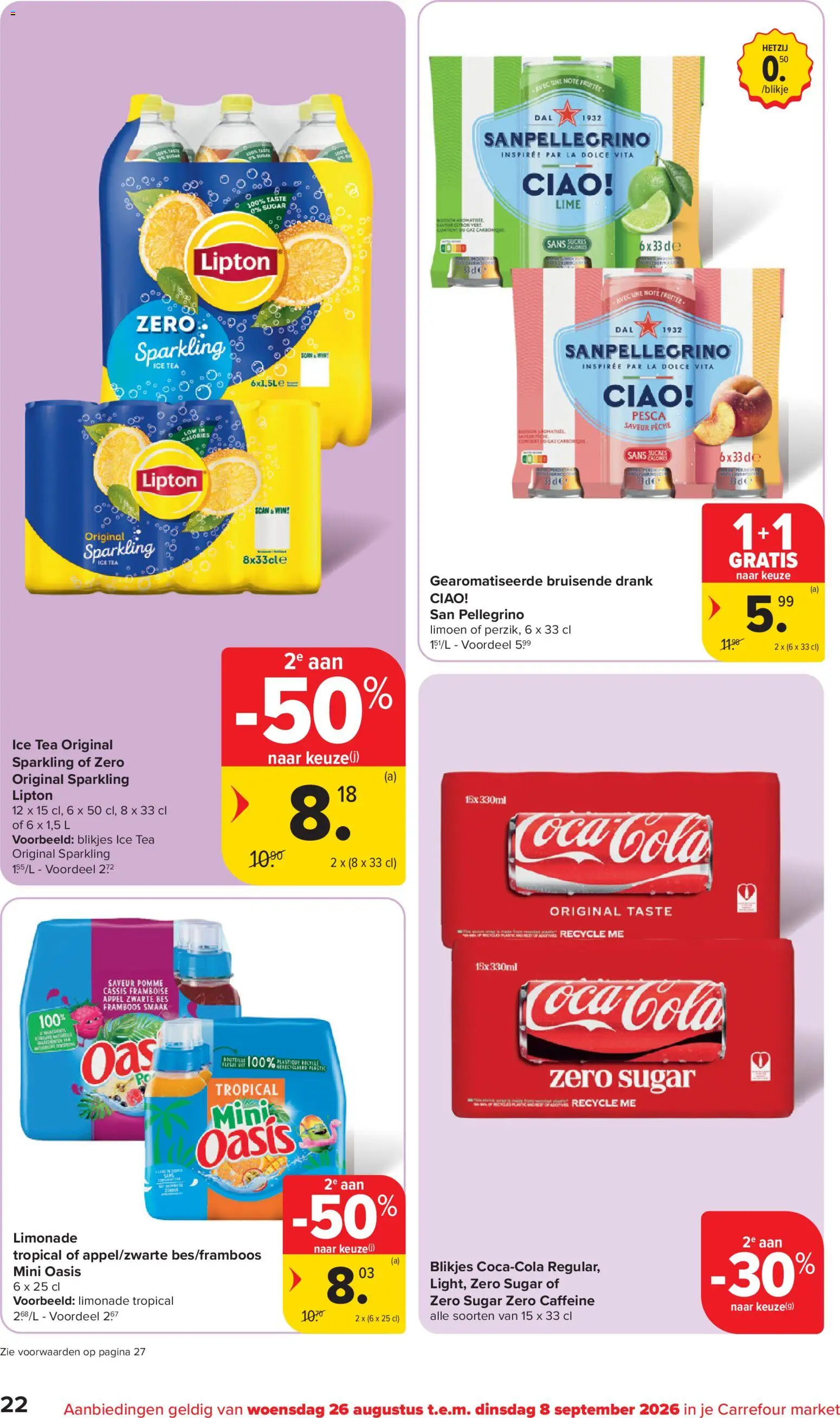 {H1} | Pagina: 22 | Producten: Coca Cola, Limonade, Cassis, Limoen