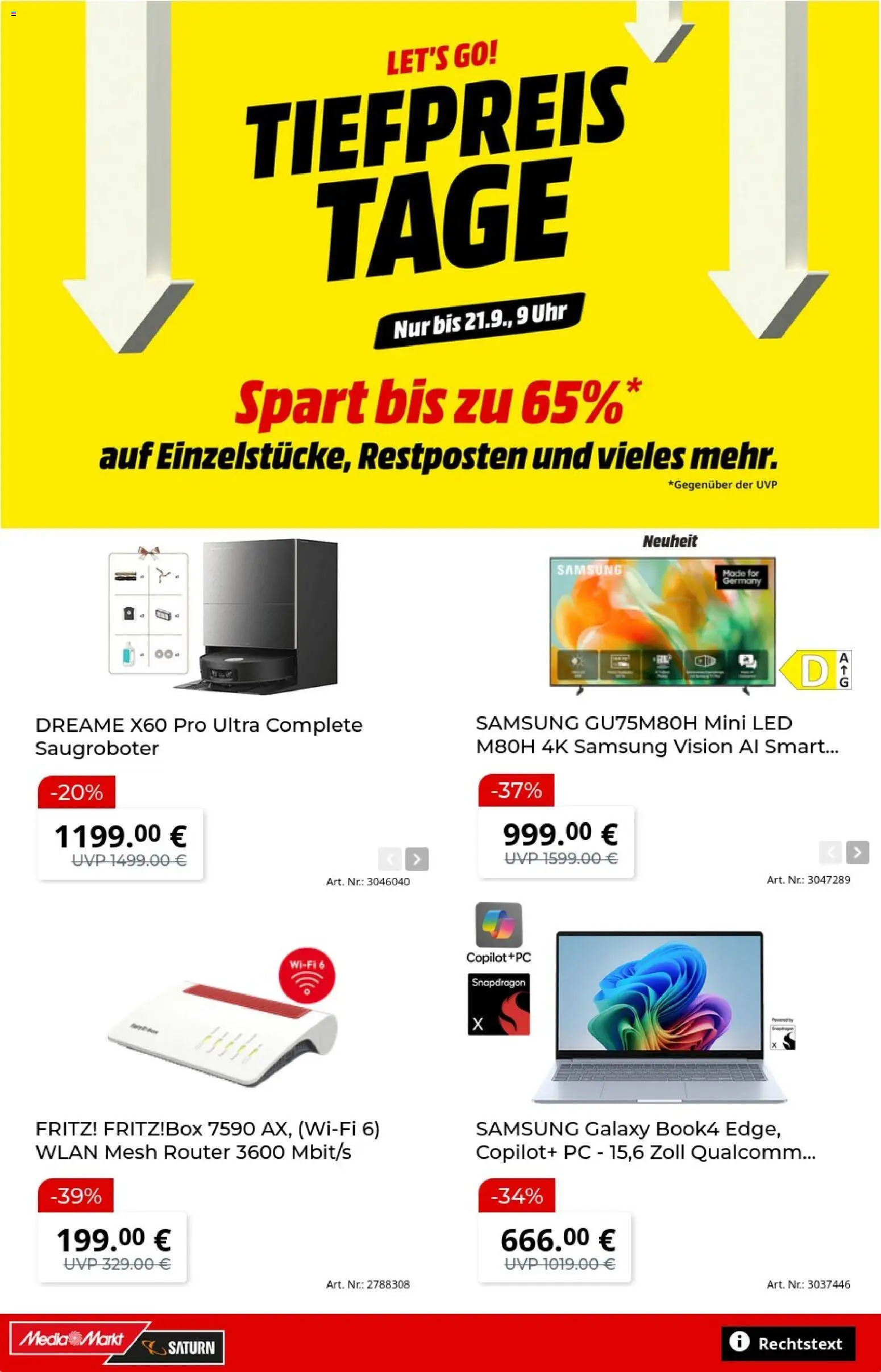 Media Markt Prospekt – gültig ab 07.09.2026 | Seite: 1 | Produkte: Samsung, Uhr, PC