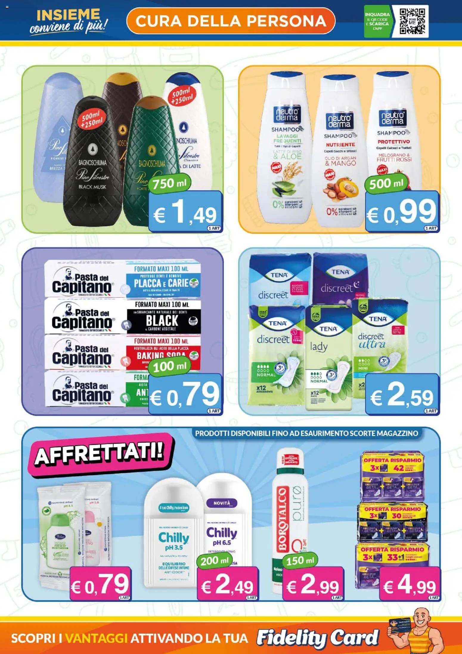Volantino Mister Risparmio del 19/10/2026 | Pagina: 5 | Prodotti: Bagnoschiuma, Detergente intimo, Pasta, Funghi