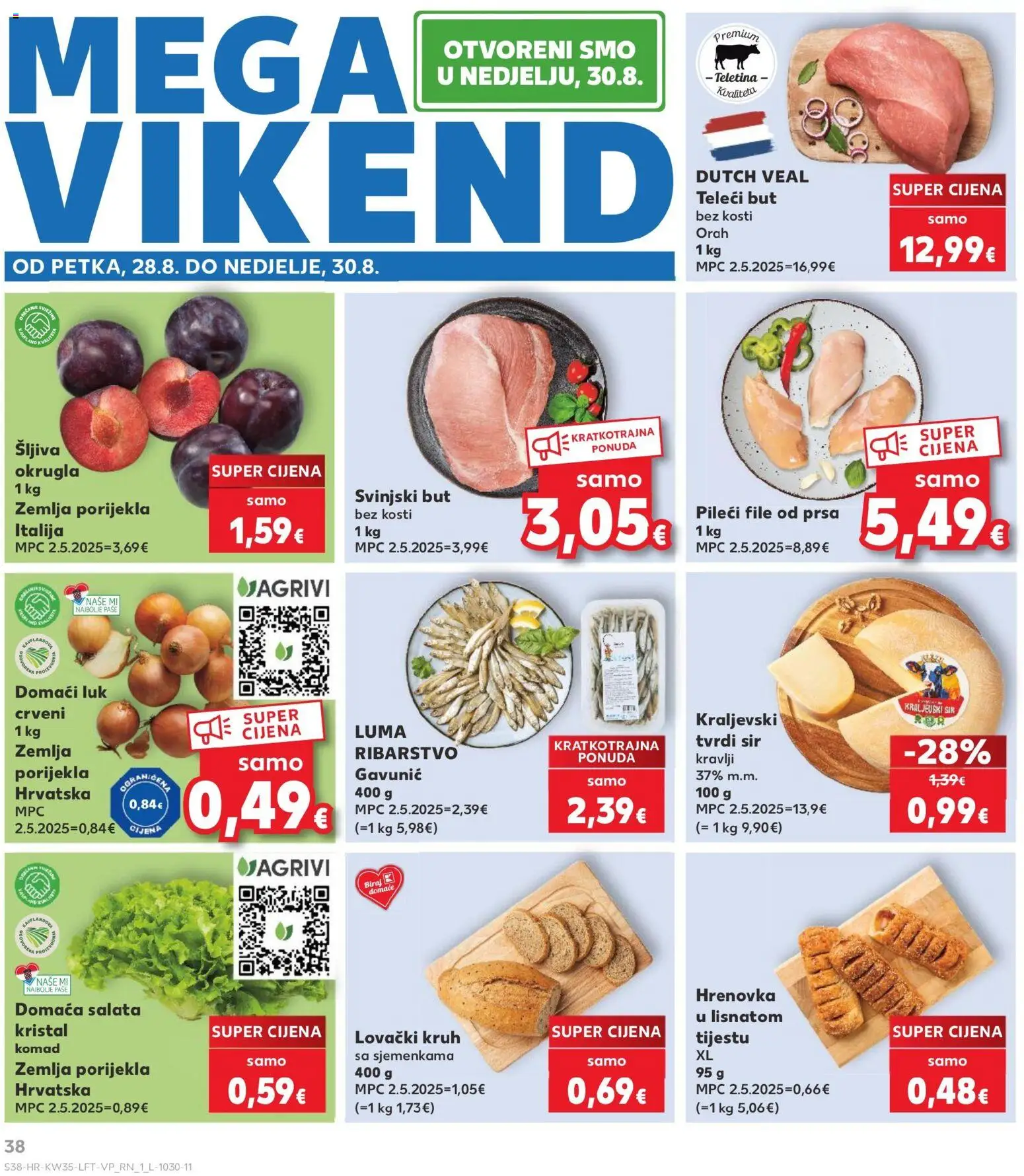 Kaufland katalog | vrijedi od 26.08.2026 | Stranica: 38 | Proizvodi: Salata kristal, Kruh, Lovacki kruh, Orah