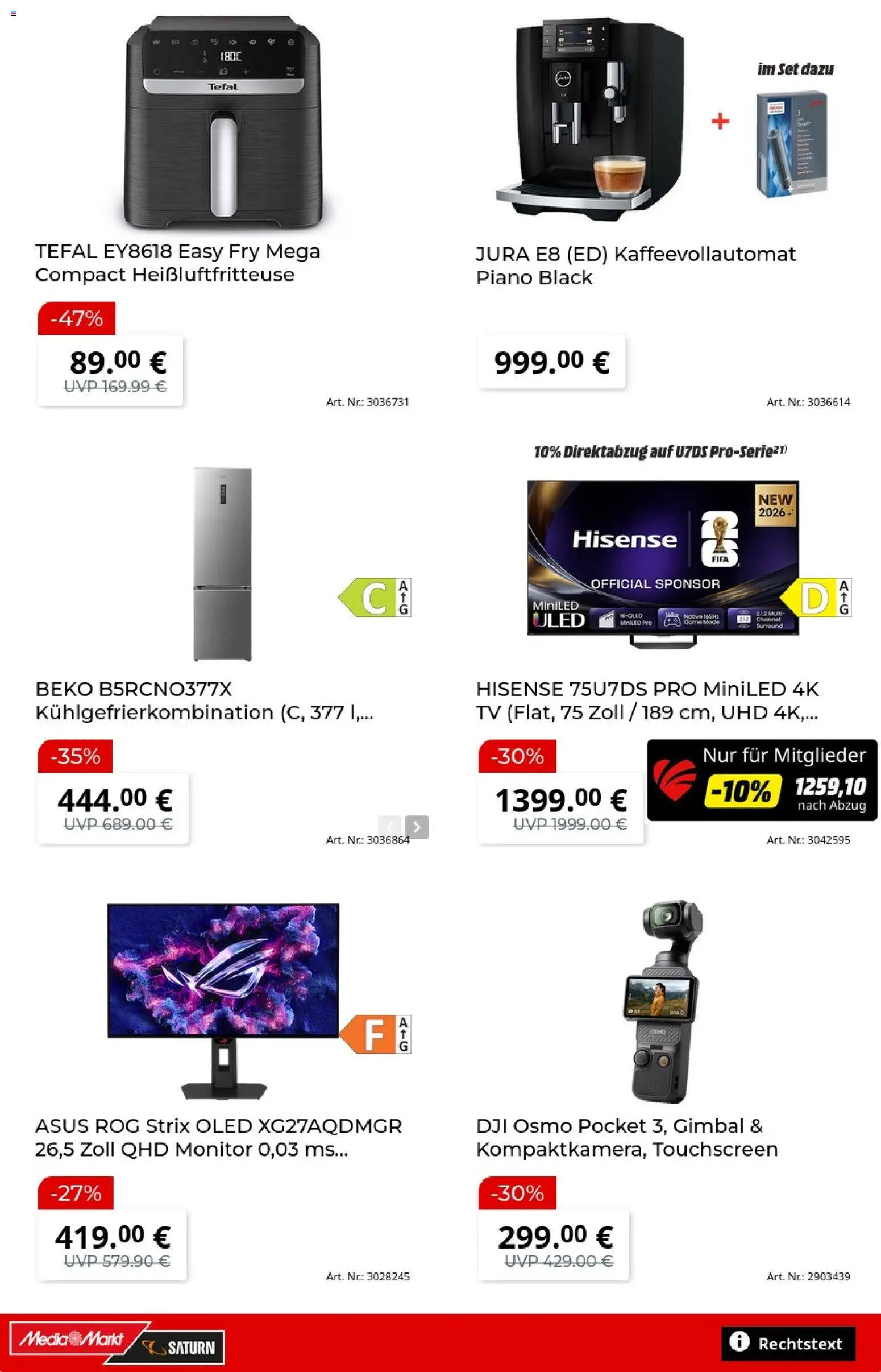 Media Markt Prospekt – gültig ab 20.07.2026 | Seite: 22 | Produkte: Kühlgefrierkombination, Kaffeevollautomat, Heißluftfritteuse, TV