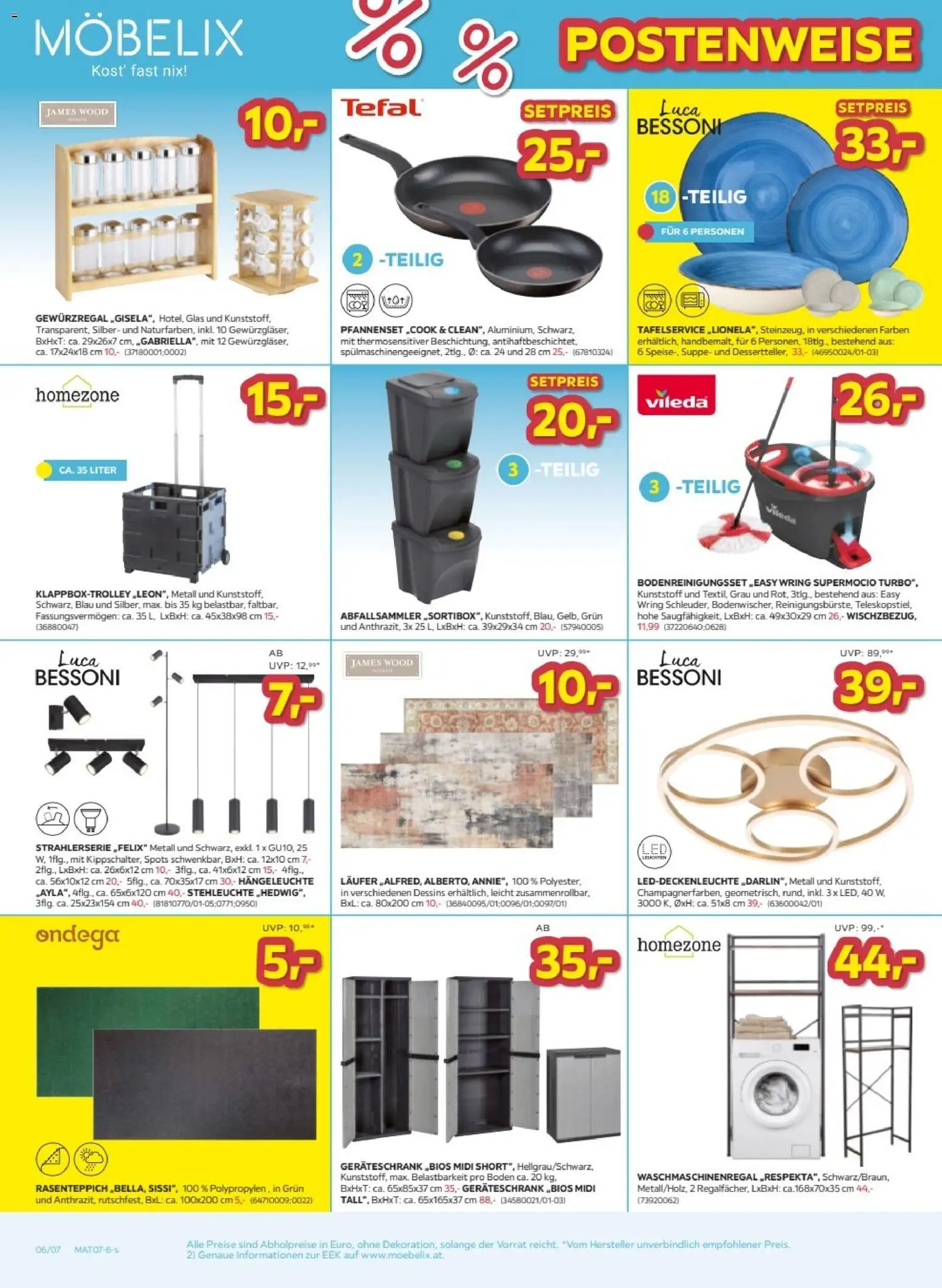 Möbelix Postenweise Outlet Preise gültig ab 07.07.2026 | Seite: 6
