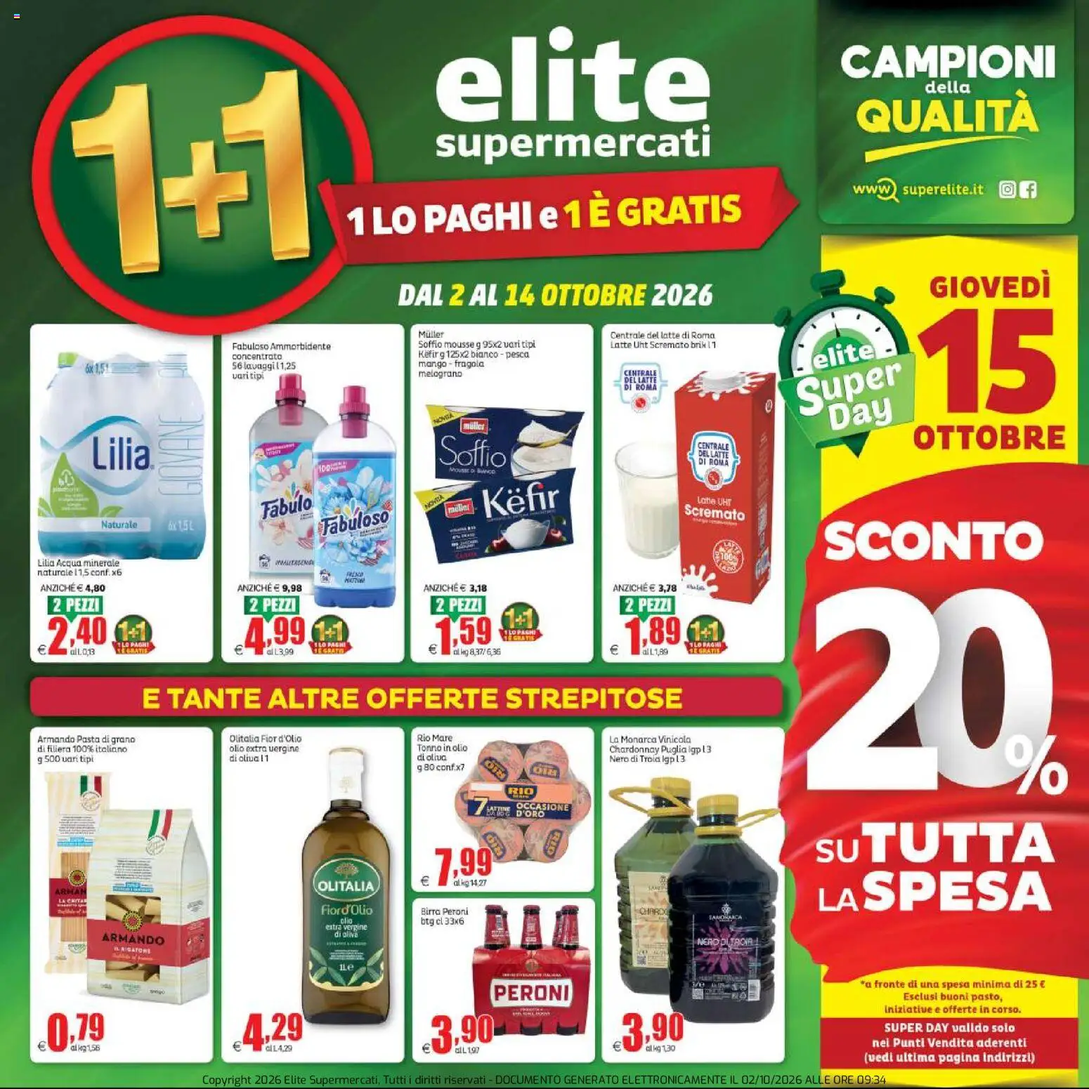 Volantino Elite Supermercati del 02/10/2026 | Pagina: 1