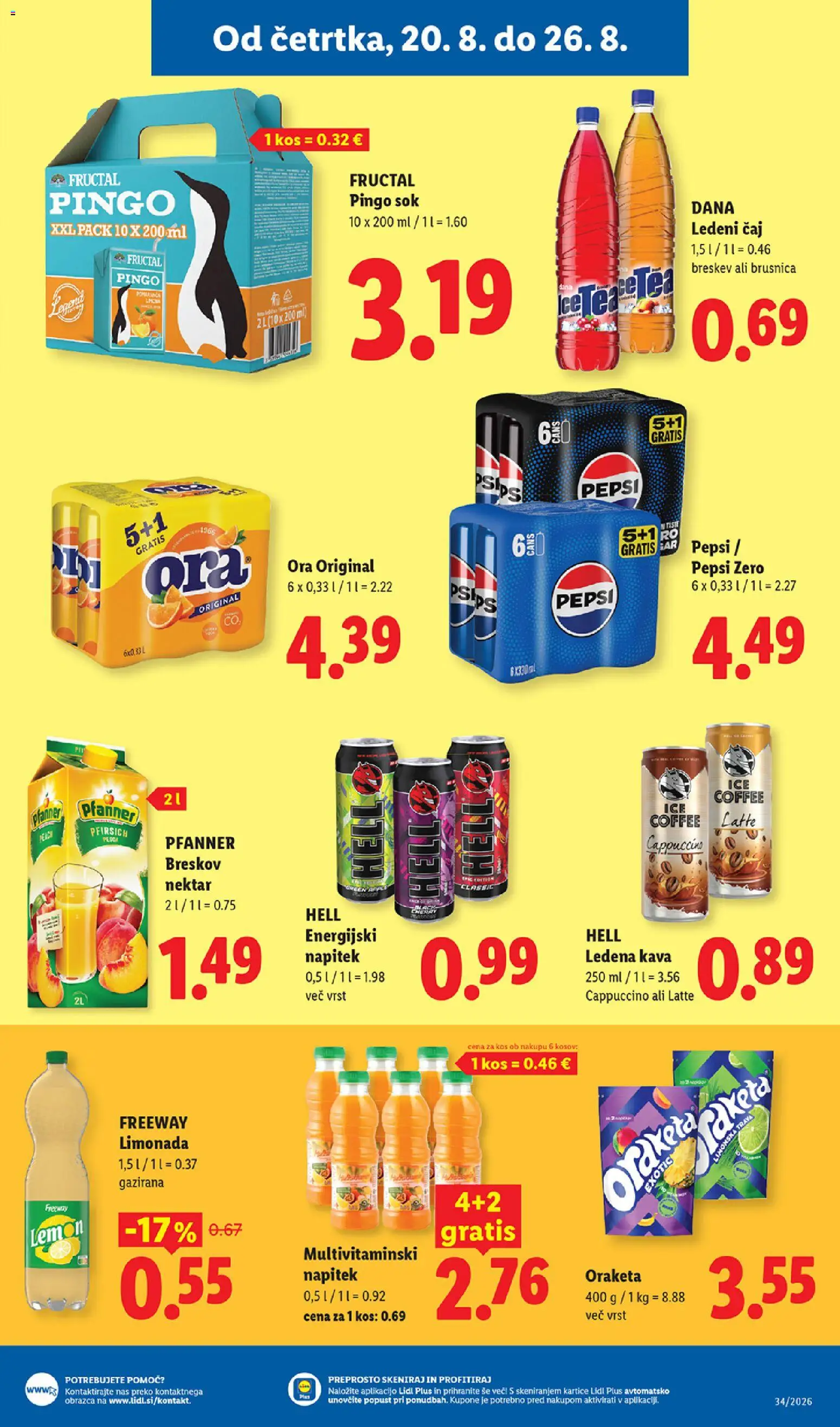 Novi Lidl katalog ponudbe – veljaven od 20.08.2026 | Stran: 11 | Izdelki: Ledeni čaj, Kava, Sok, Breskev