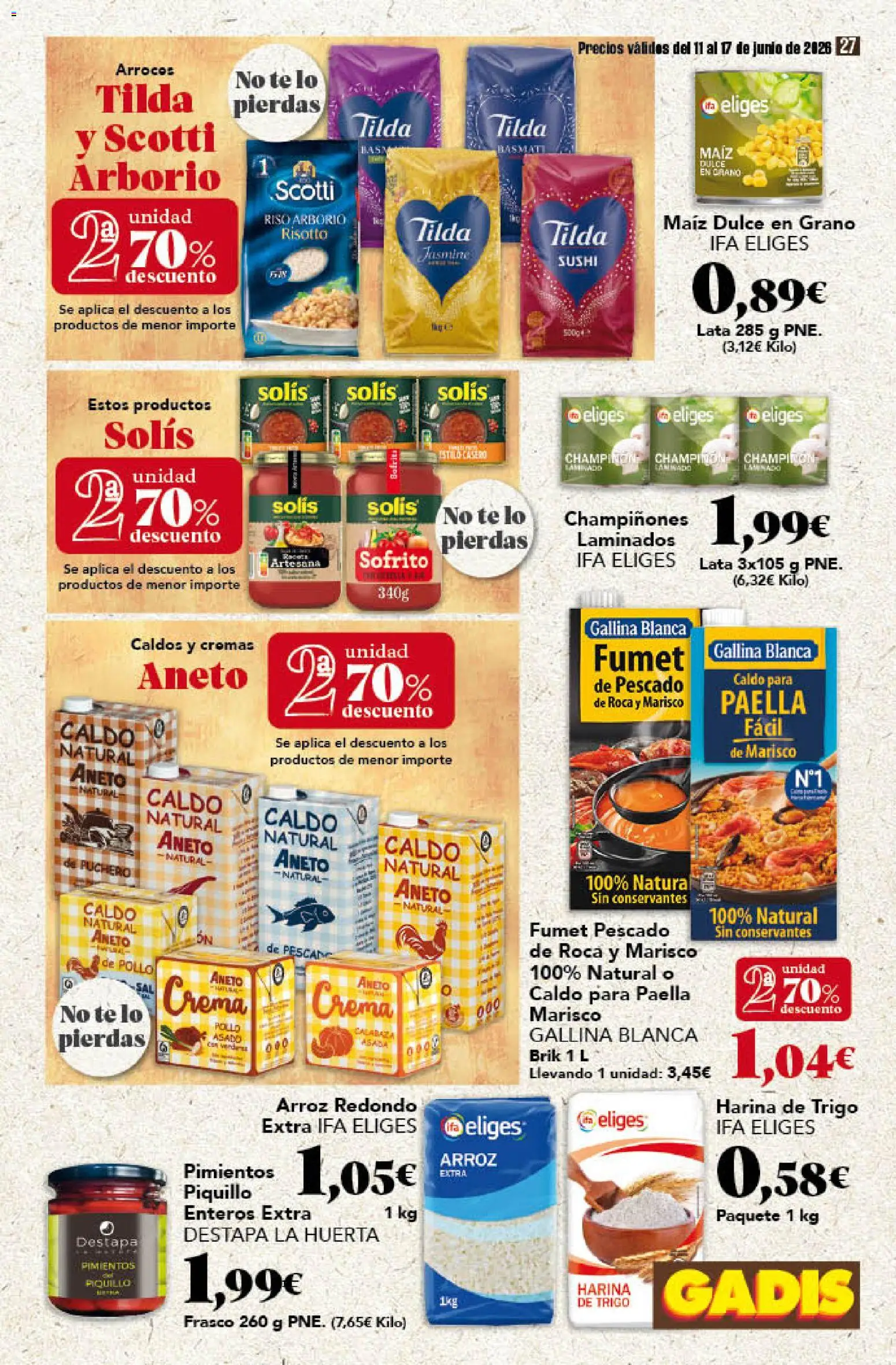 Gadis folleto │ válido desde el 11.06.2026 | Página: 27 | Productos: Πράσινο τσάι, Arroz, Pescado, Σιδερώστρα