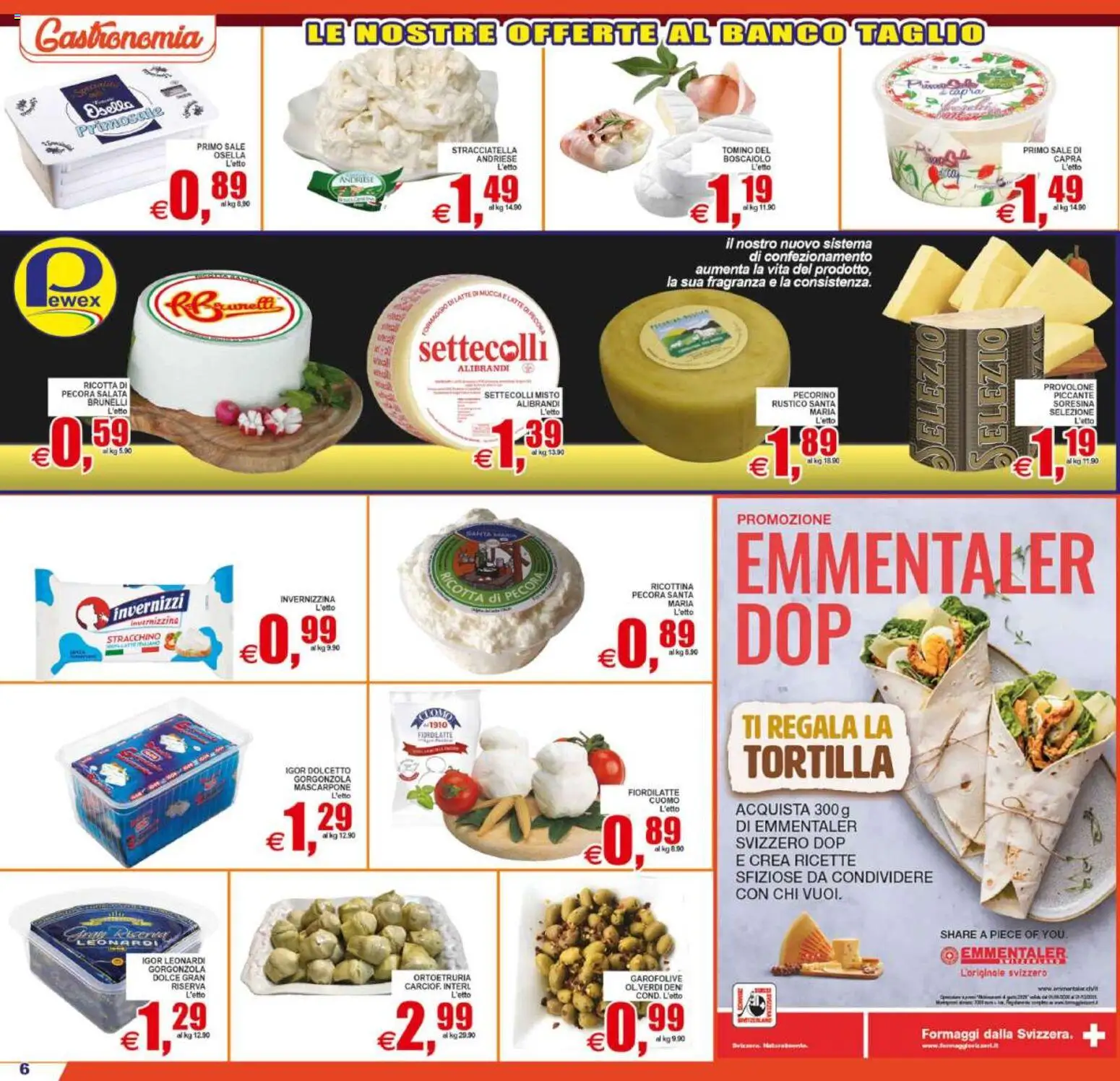 Volantino Pewex del 01/07/2026 | Pagina: 6 | Prodotti: Stracchino, Ricotta, Mascarpone, Pecorino