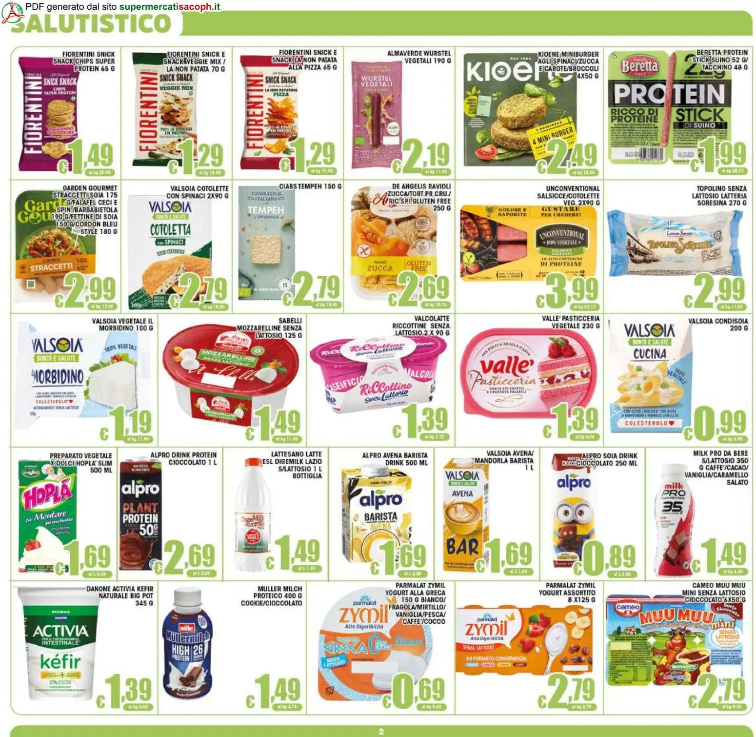 Volantino Sacoph del 12/08/2026 | Pagina: 2 | Prodotti: Kefir, Yogurt, Mandorla, Ravioli