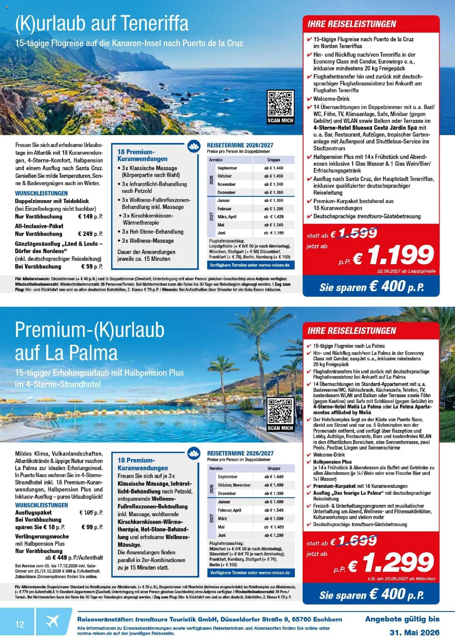 Norma Reisen – gültig ab 01.05.2026 | Seite: 12 | Produkte: Bier, Wasser, Föhn, Wein