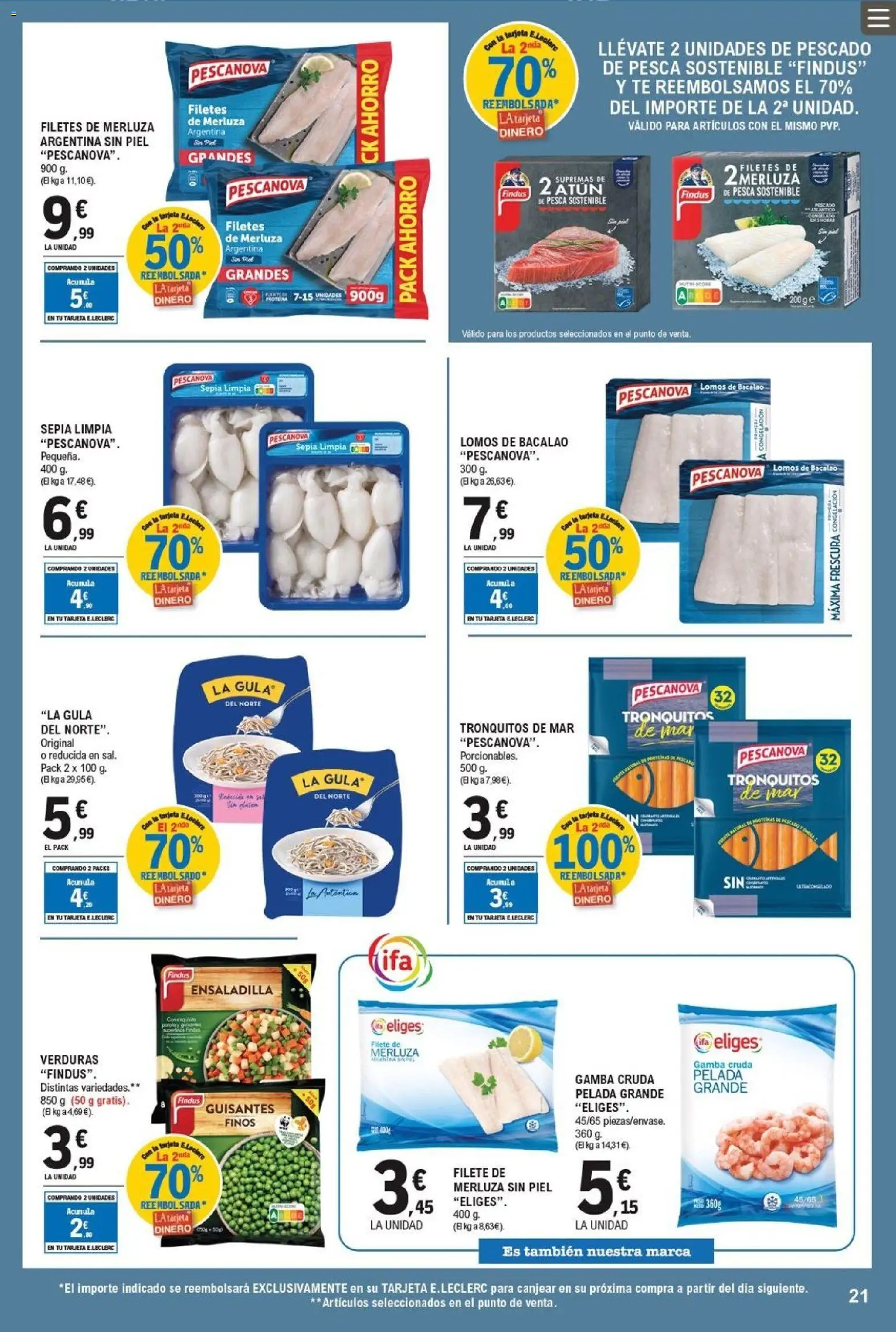 E.Leclerc folleto │ válido desde el 18.05.2026 | Página: 21 | Productos: Ensaladilla, Pescado, Té, Gamba